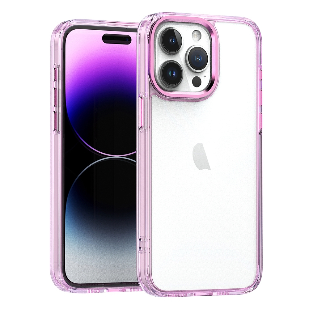 For iPhone 15 Pro Max High Translucency Acrylic Phone Case(Pink) - Shopkiz.com