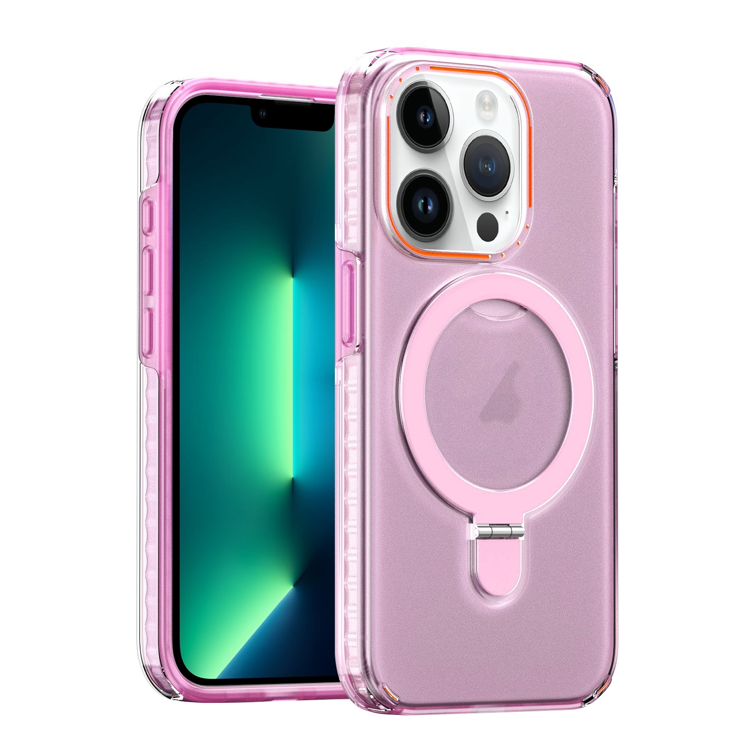 For iPhone 13 Pro Max Colorful 2 in 1 MagSafe Holder Phone Case(Purple) - Shopkiz.com