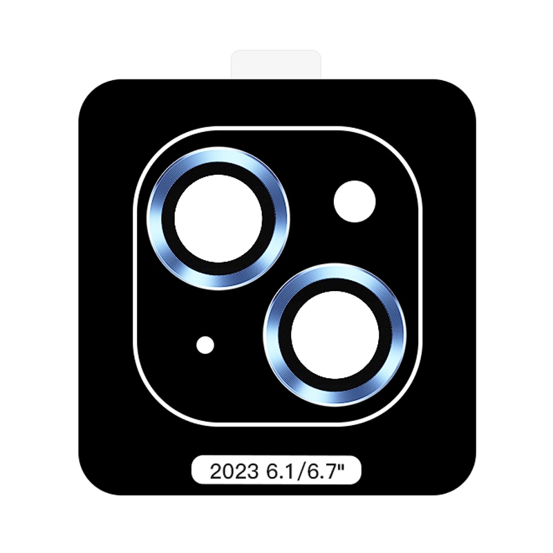 For iPhone 15 TOTU PG-1 Golden Shield Series Metal Frame Lens Protector(Blue) - Shopkiz.com