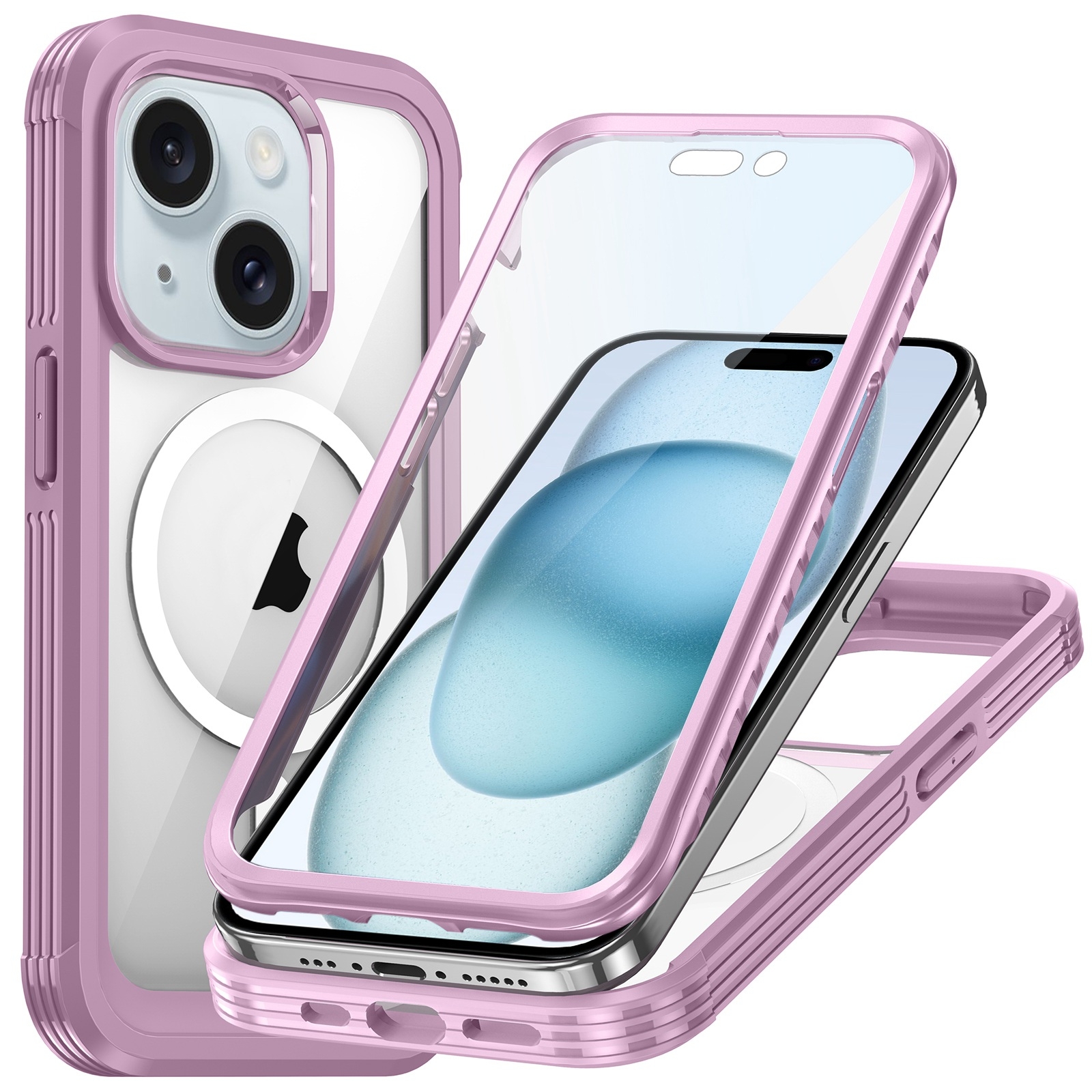 For iPhone 15 Life Waterproof MagSafe Magnetic Rugged Phone Case(Pink) - Shopkiz.com