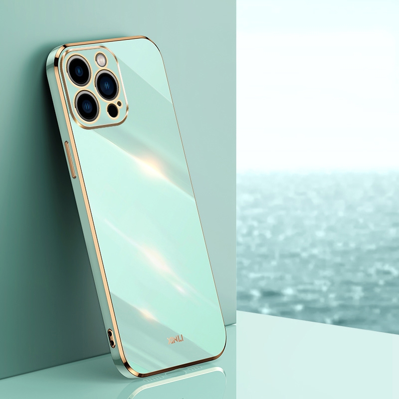For iPhone 15 Pro XINLI Straight Edge 6D Electroplate TPU Phone Case(Mint Green) - Shopkiz.com