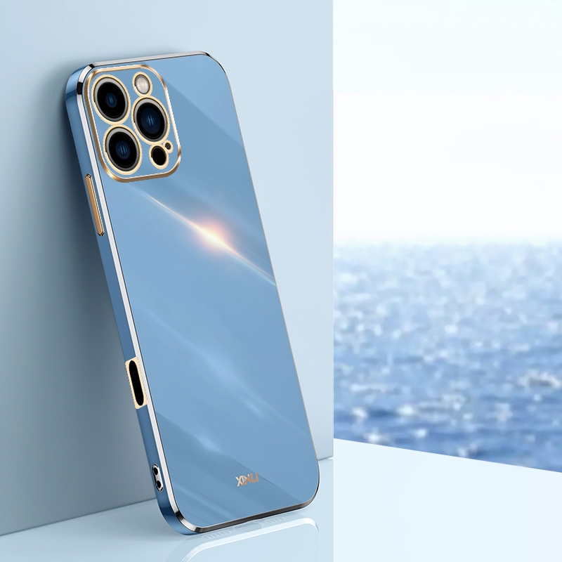 For iPhone 16 Pro XINLI Straight Edge 6D Electroplate TPU Phone Case(Celestial Blue) - Shopkiz.com