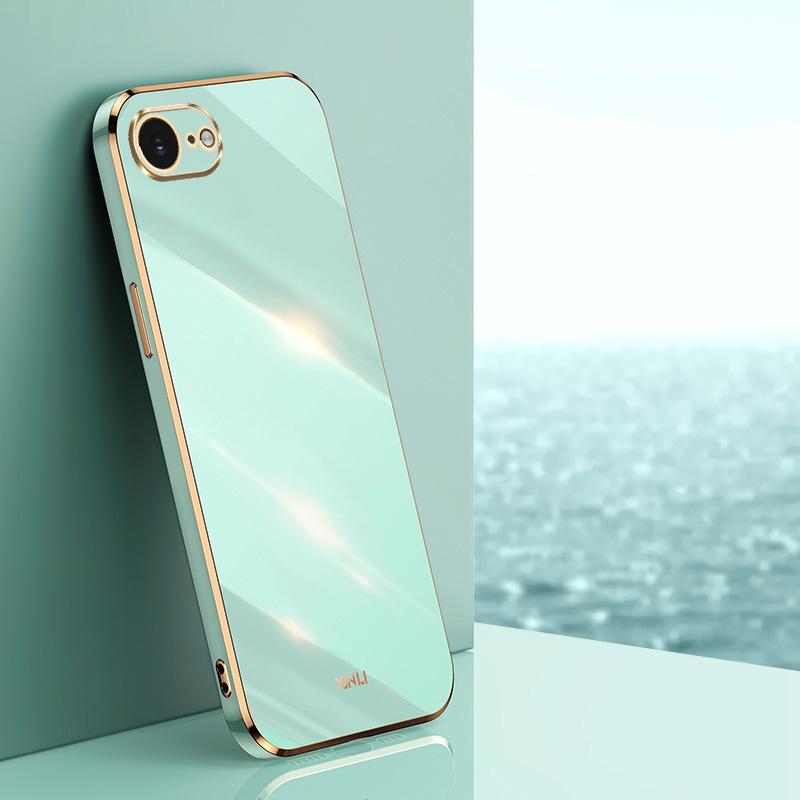 For iPhone 16e / 17e XINLI Straight Edge 6D Electroplate TPU Phone Case(Mint Green) - Shopkiz.com