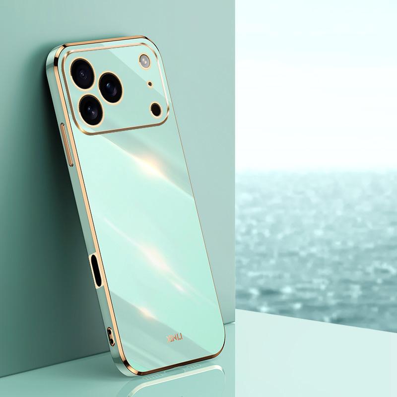 For iPhone 17 Pro XINLI Straight Edge 6D Electroplate TPU Phone Case(Mint Green) - Shopkiz.com