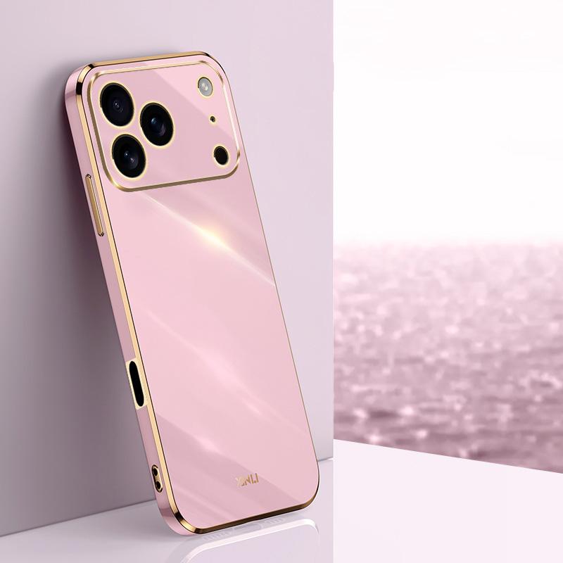 For iPhone 17 Pro Max XINLI Straight Edge 6D Electroplate TPU Phone Case(Cherry Purple) - Shopkiz.com