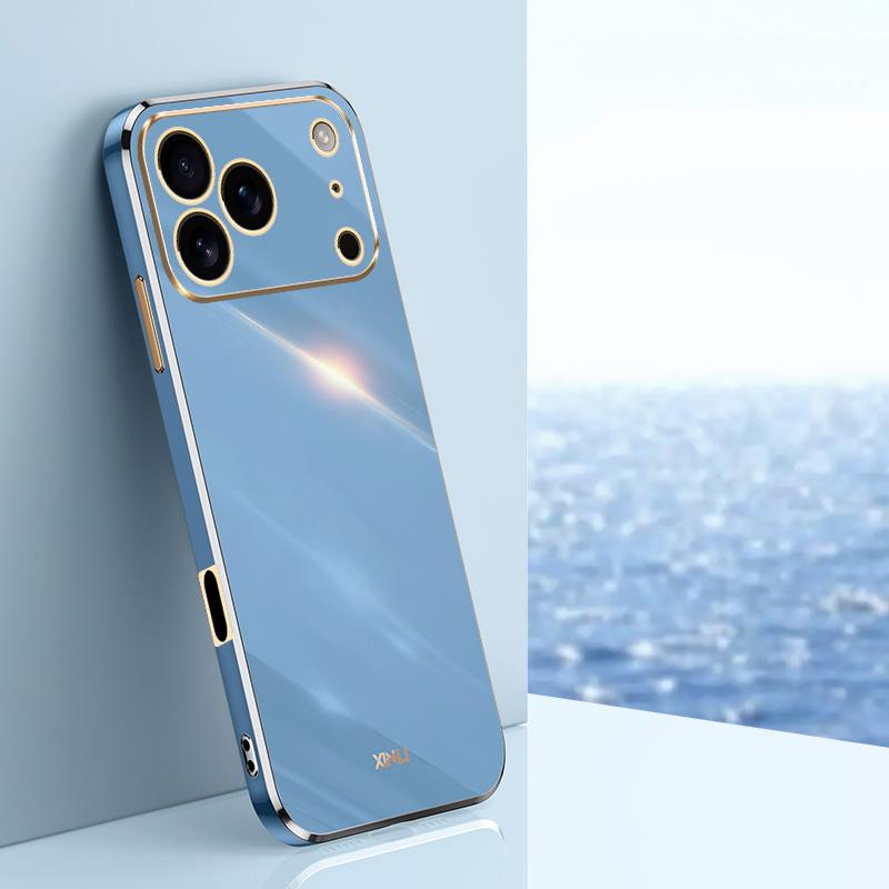 For iPhone 17 Pro Max XINLI Straight Edge 6D Electroplate TPU Phone Case(Celestial Blue) - Shopkiz.com