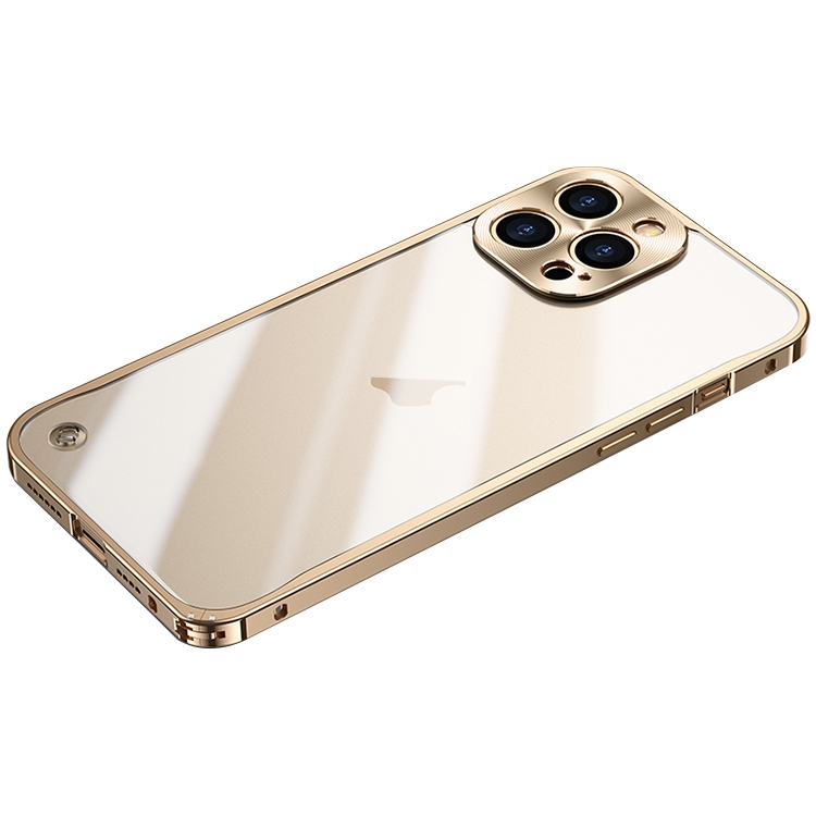 For iPhone 15 Pro Metal Frame Frosted PC Shockproof Phone Case(Gold) - Shopkiz.com