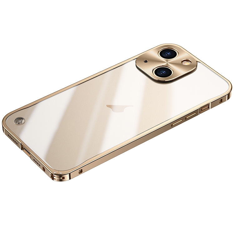 For iPhone 15 Plus Metal Frame Frosted PC Shockproof Phone Case(Gold) - Shopkiz.com