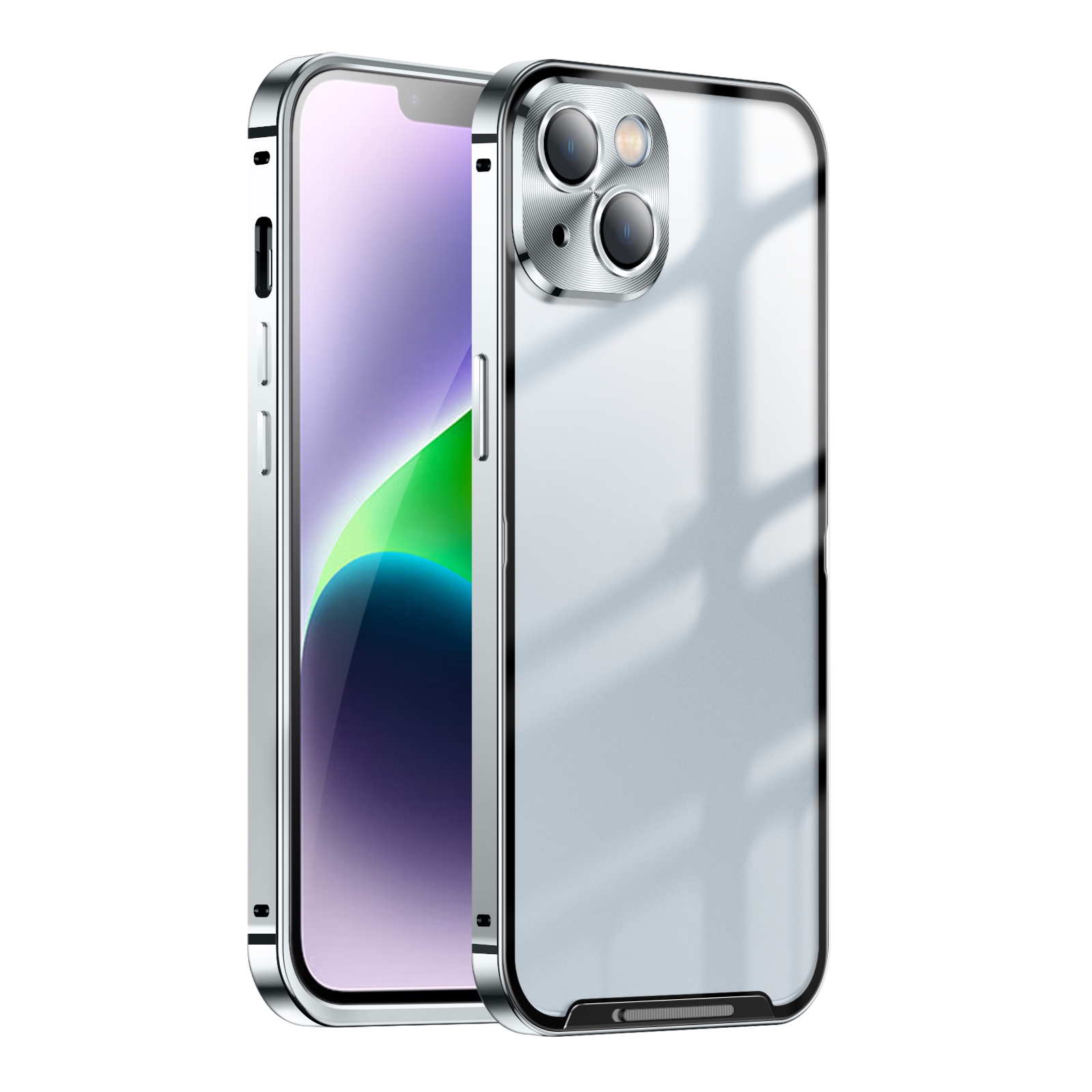 For iPhone 15 Plus Frosted Metal Phone Case(Silver) - Shopkiz.com