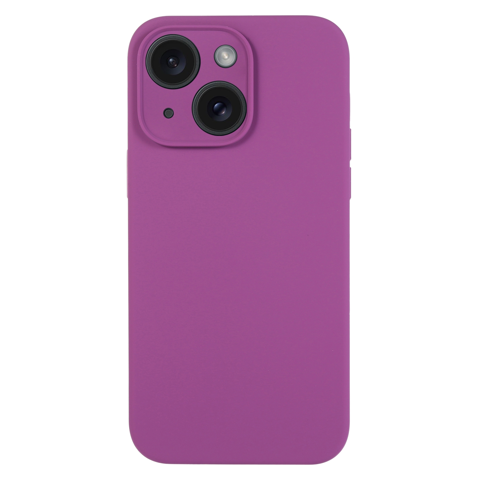 For iPhone 15 Plus Pure Color Liquid Silicone Fine Pore Phone Case(Grape Purple) - Shopkiz.com