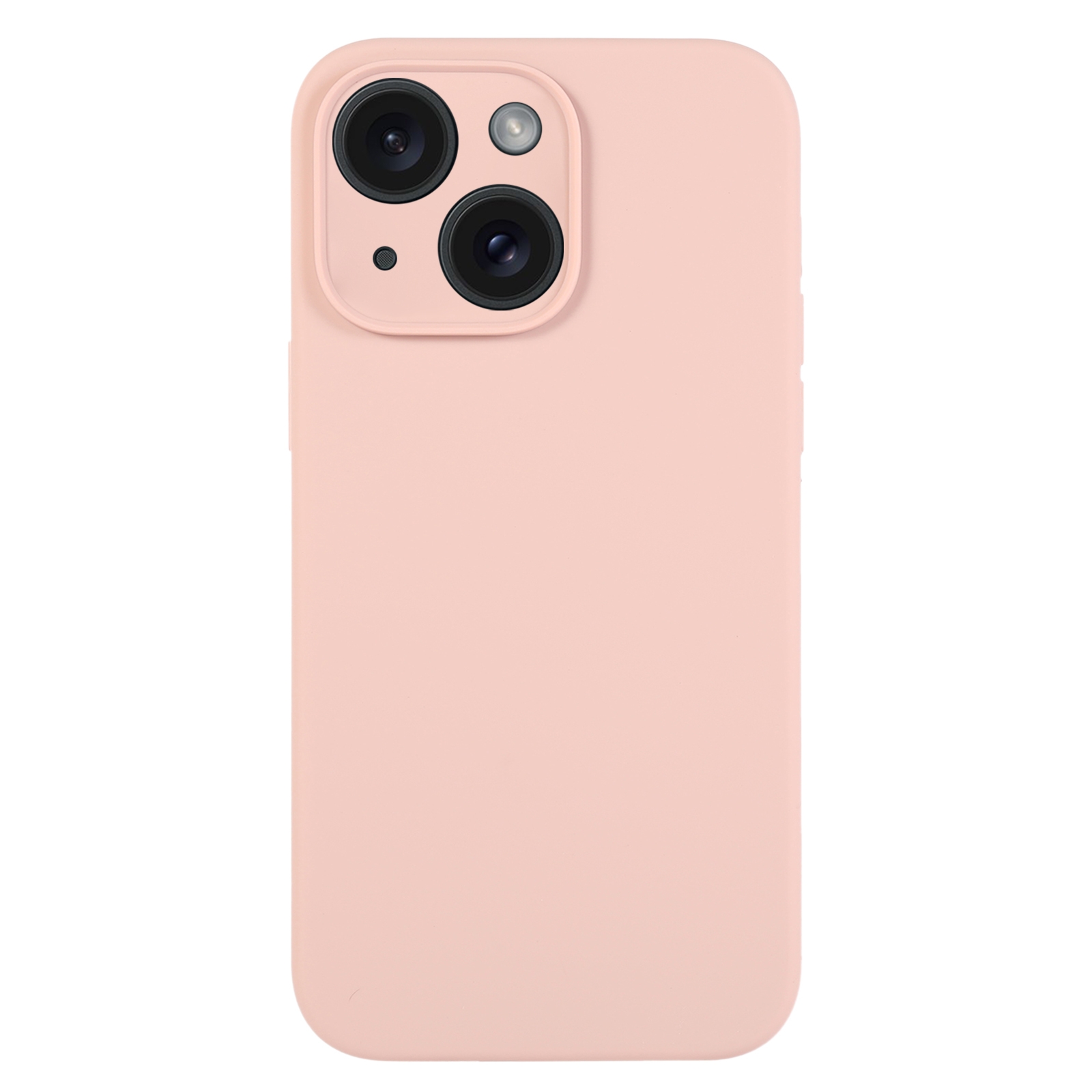 For iPhone 15 Pure Color Liquid Silicone Fine Pore Phone Case(Sand Pink) - Shopkiz.com