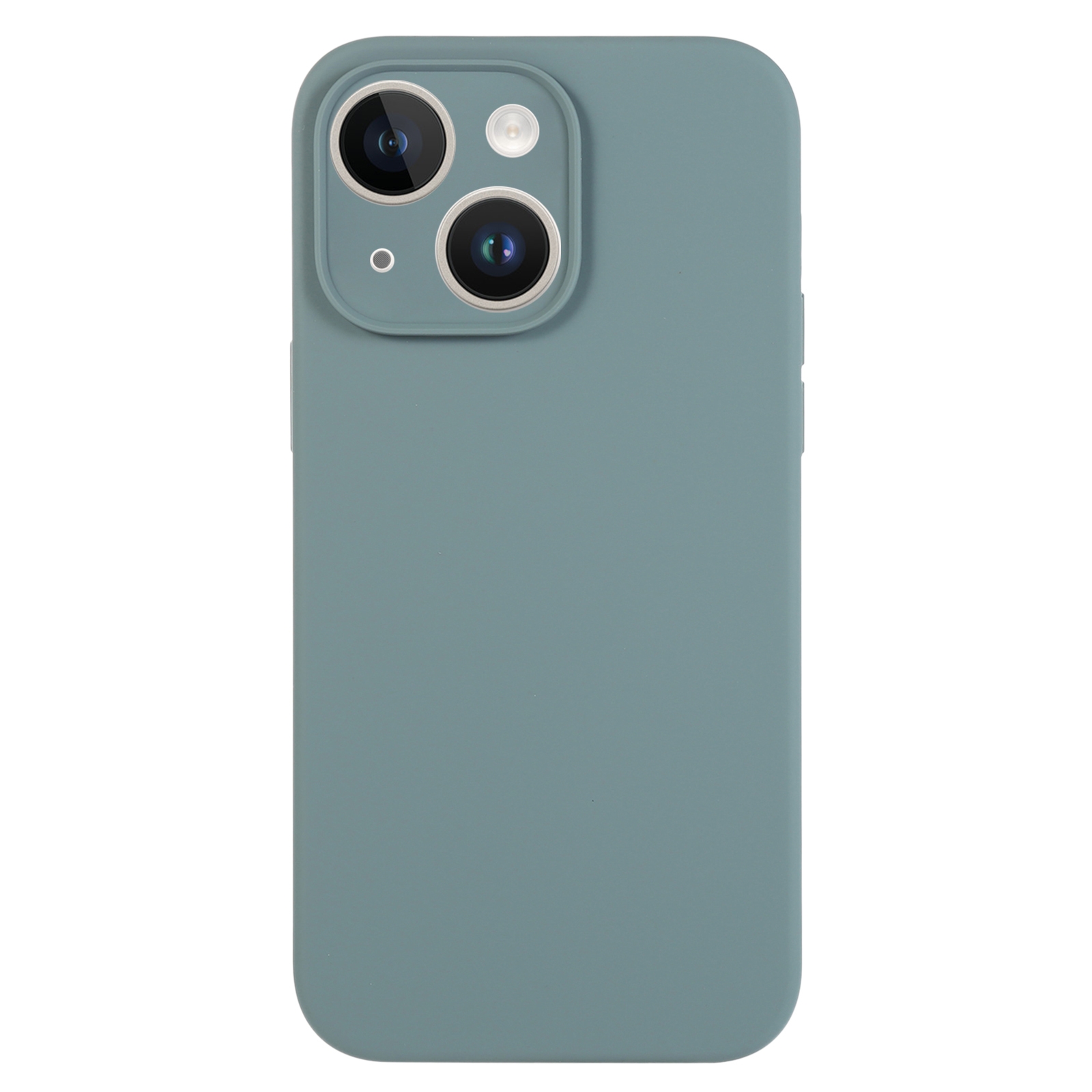 For iPhone 14 Plus Pure Color Liquid Silicone Fine Pore Phone Case(Pine Needle Green) - Shopkiz.com