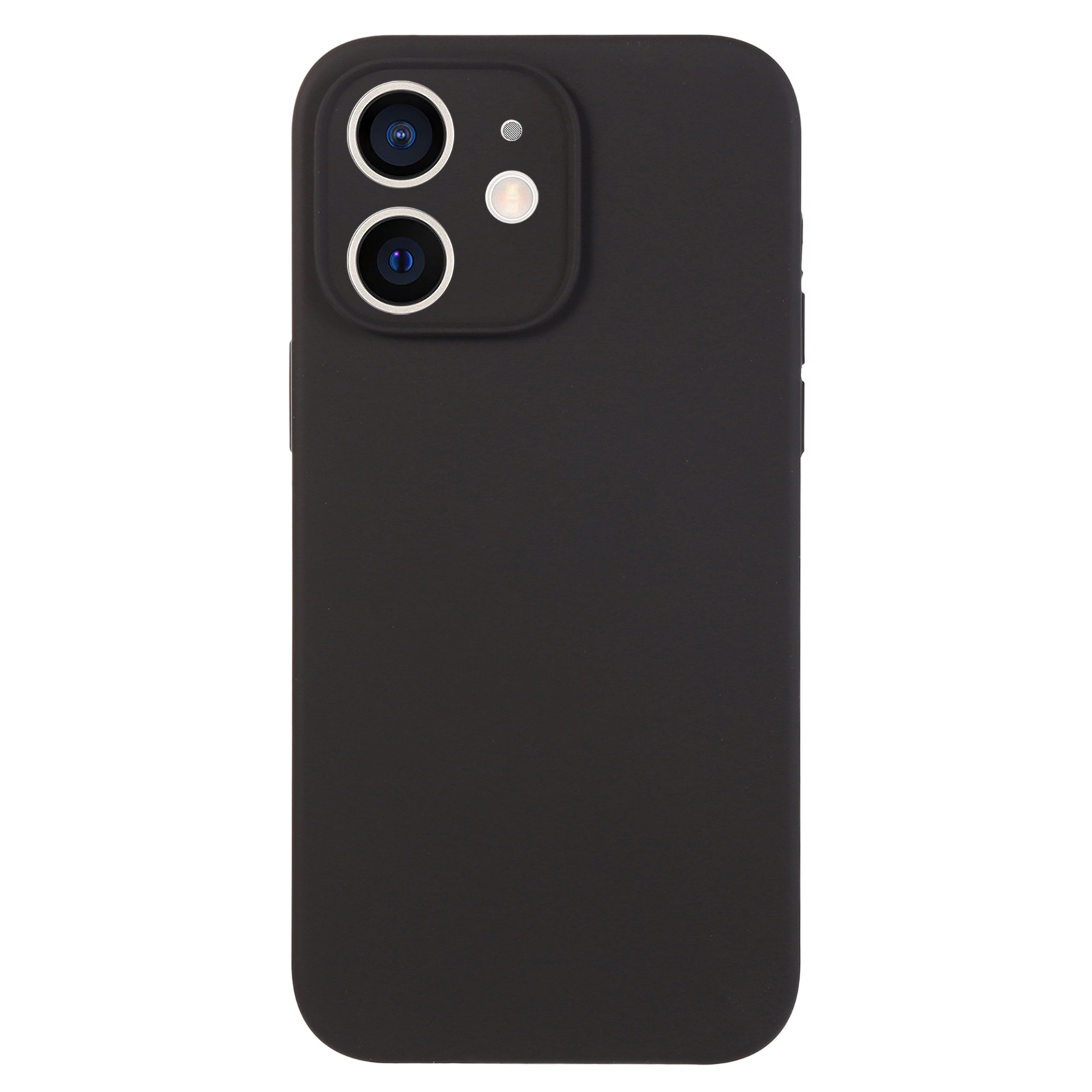 For iPhone 12 Pure Color Liquid Silicone Fine Pore Phone Case(Black) - Shopkiz.com