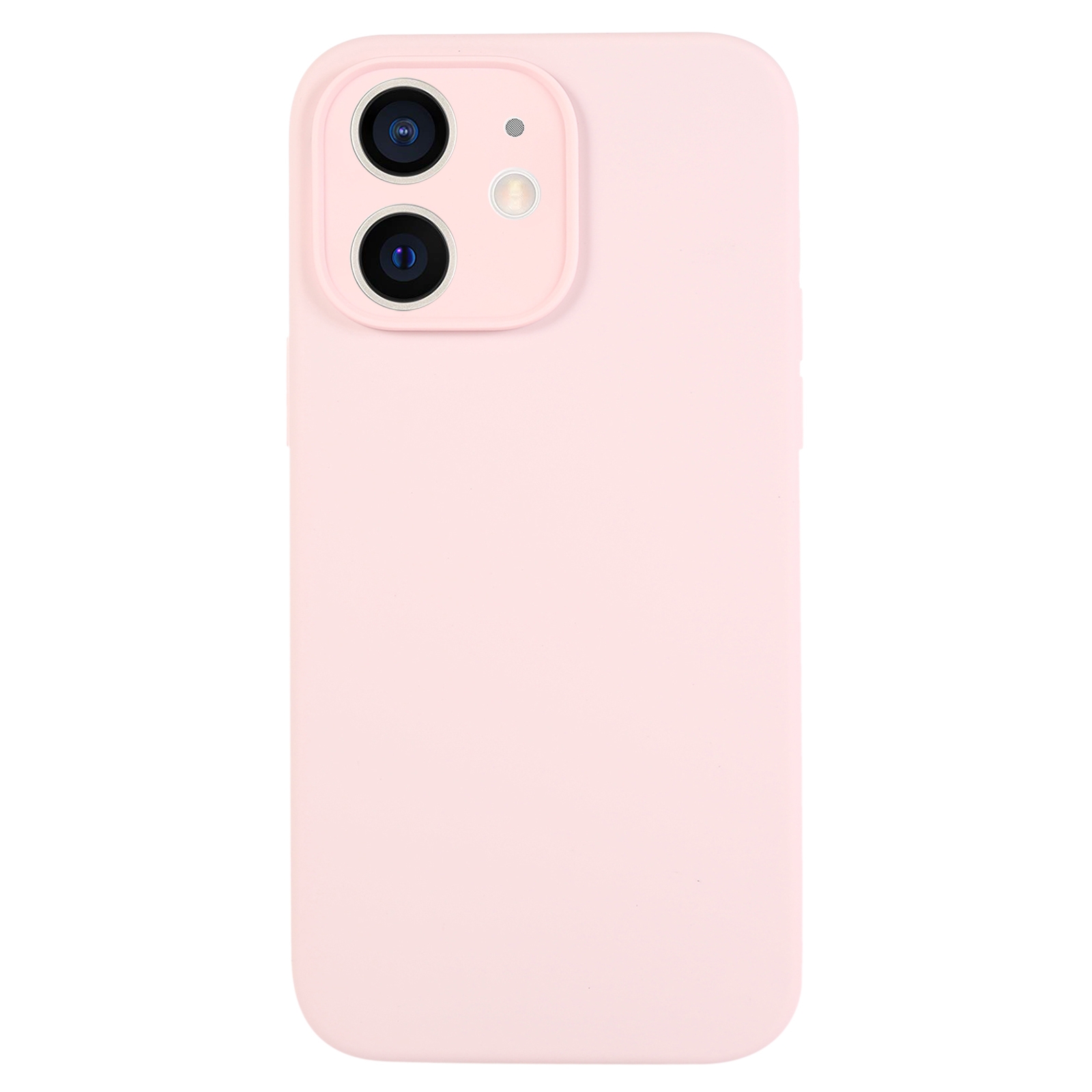 For iPhone 12 Pure Color Liquid Silicone Fine Pore Phone Case(Grey Pink) - Shopkiz.com