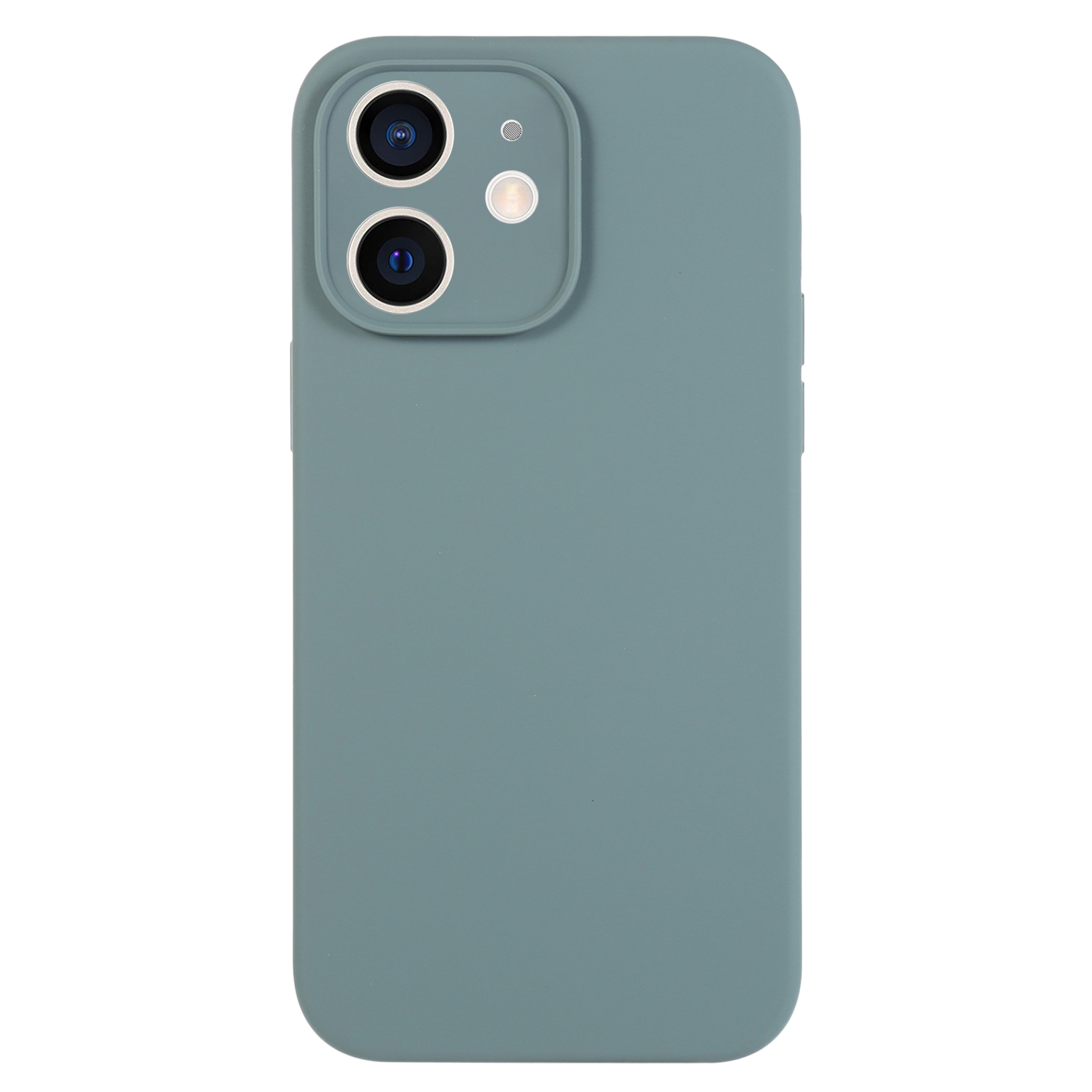 For iPhone 12 Pure Color Liquid Silicone Fine Pore Phone Case(Pine Needle Green) - Shopkiz.com