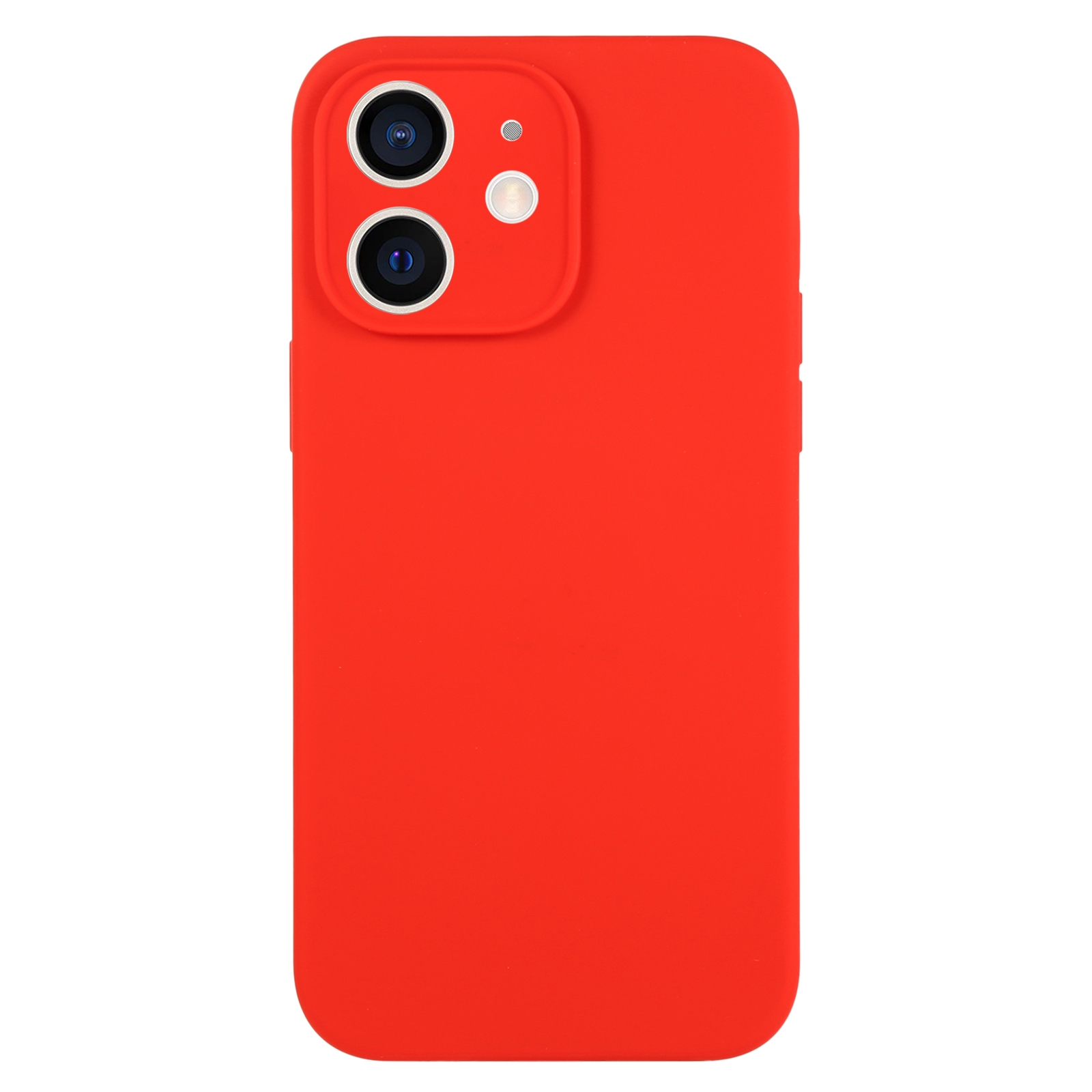For iPhone 12 Pure Color Liquid Silicone Fine Pore Phone Case(Red) - Shopkiz.com