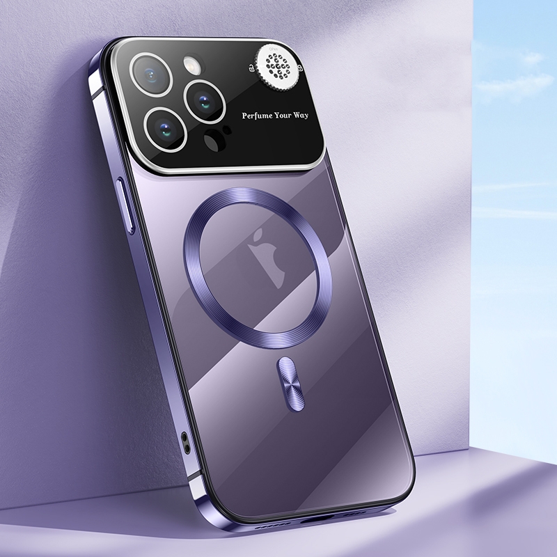 For iPhone 14 Pro Max Aromatherapy MagSafe Magnetic Phone Case(Dark Purple) - Shopkiz.com