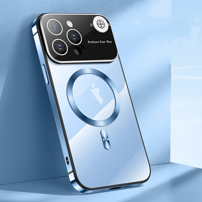 For iPhone 15 Pro Max Aromatherapy MagSafe Magnetic Phone Case(Sierra Blue) - Shopkiz.com