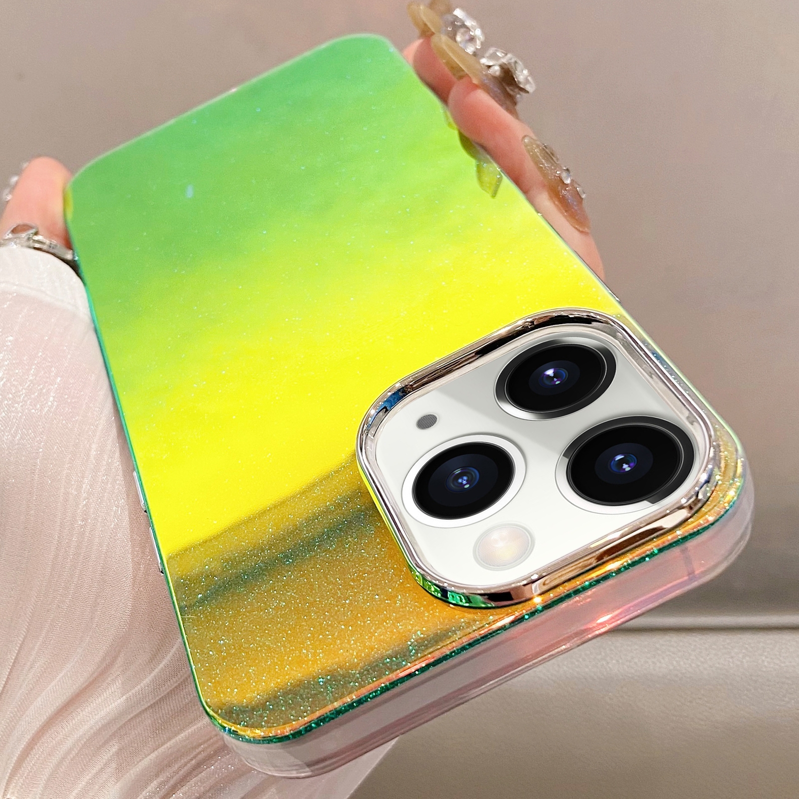 For iPhone 11 Pro Max Mirror Glitter IMD Phone Case(Green) - Shopkiz.com