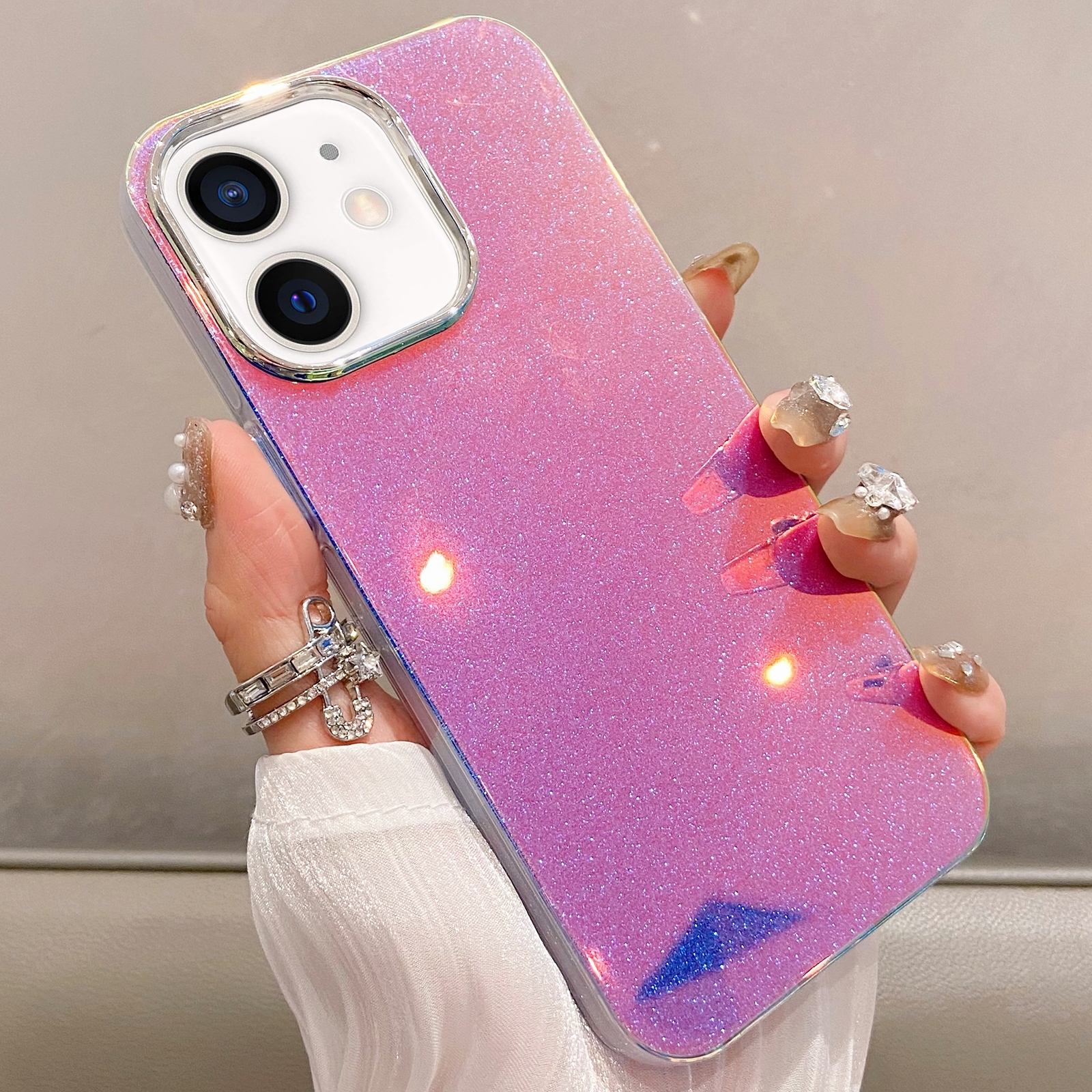 For iPhone 11 Mirror Glitter IMD Phone Case(Pink) - Shopkiz.com