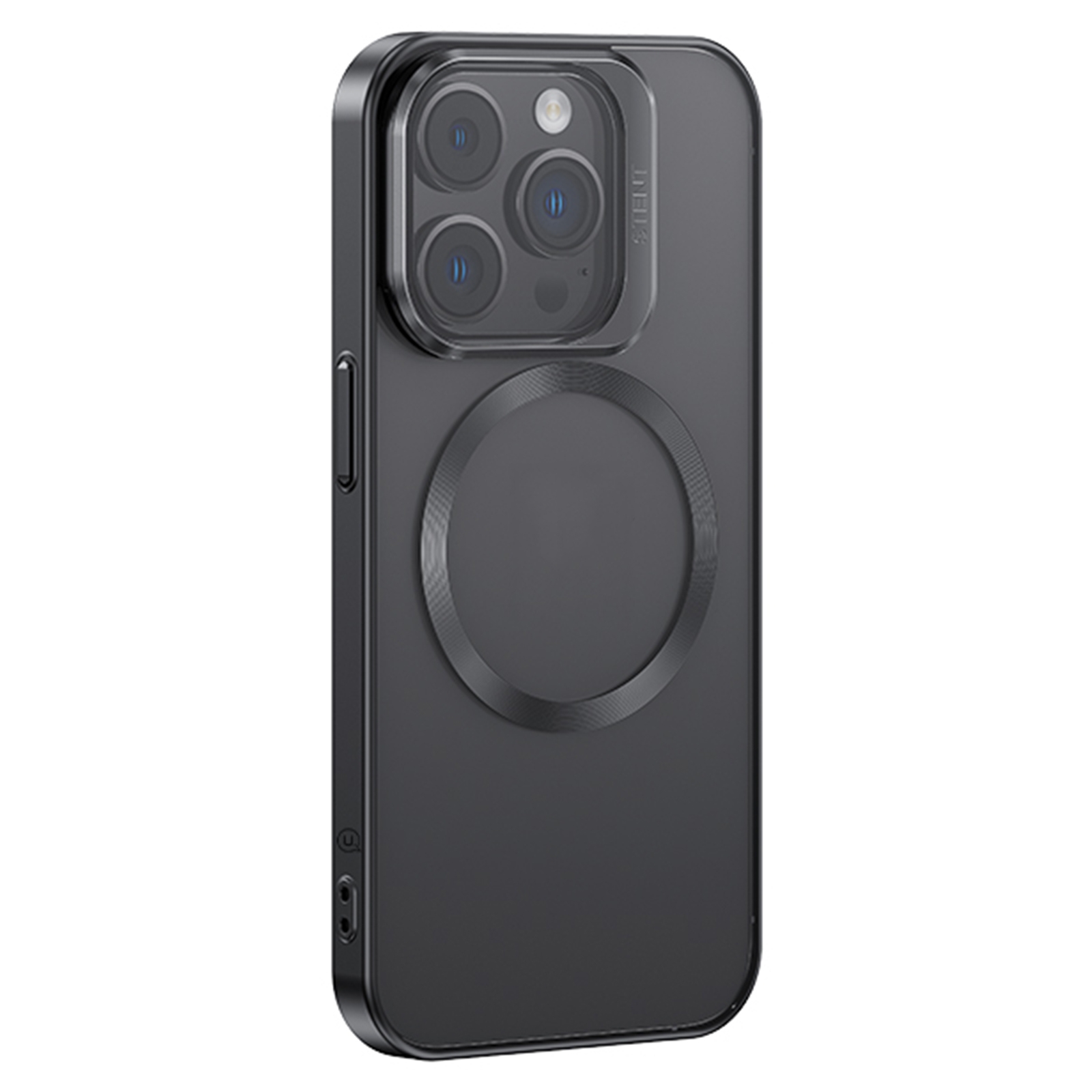 For iPhone 15 Pro Max USAMS Grid Shadow Series MagSafe Phone Case(Black) - Shopkiz.com