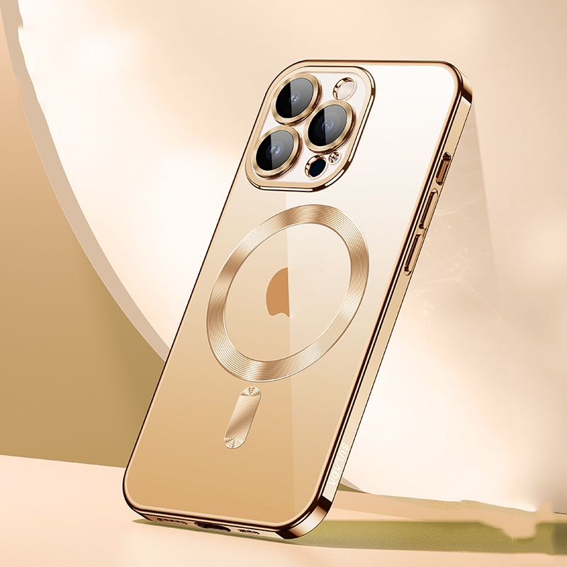For iPhone 15 Pro Max SULADA MagSafe Plating TPU Shockproof Phone Soft Case(Gold) - Shopkiz.com