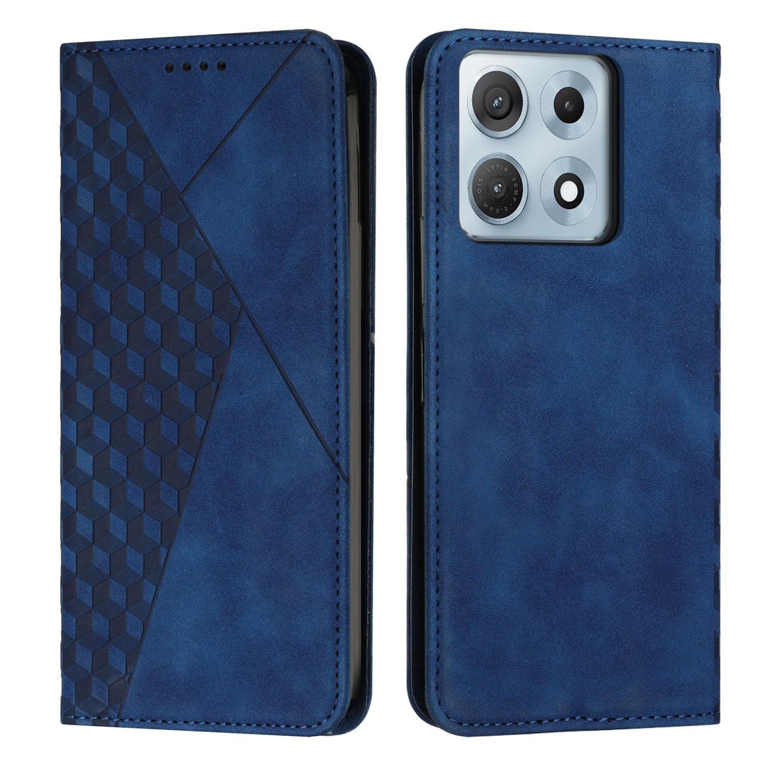 For Motorola Edge 70 Max 5G Diamond Splicing Skin Feel Magnetic Leather Phone Case(Blue) - Shopkiz.com