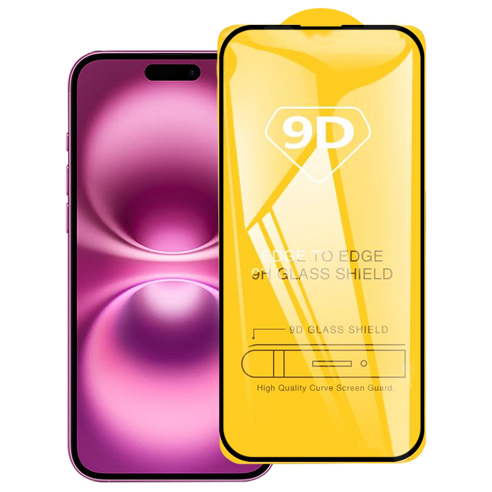 For iPhone 16 Plus 9D Full Glue Screen Tempered Glass Film - Shopkiz.com