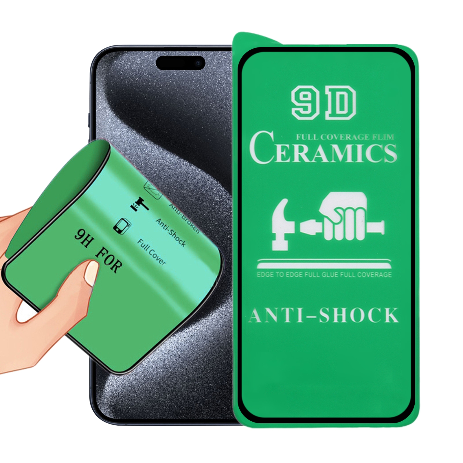 For iPhone 15 Pro Max 9D Full Screen Full Glue Ceramic Film - Shopkiz.com