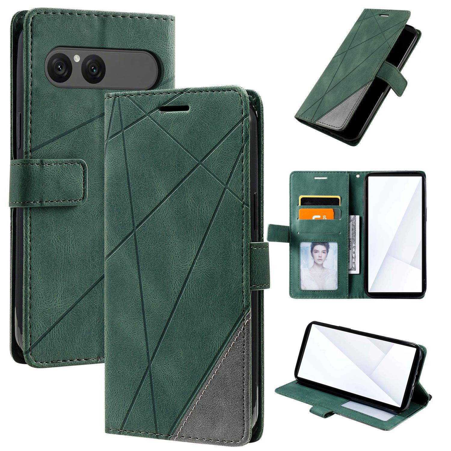 For Sony Xperia 10 VII Skin Feel Splicing Leather Phone Case(Green) - Shopkiz.com