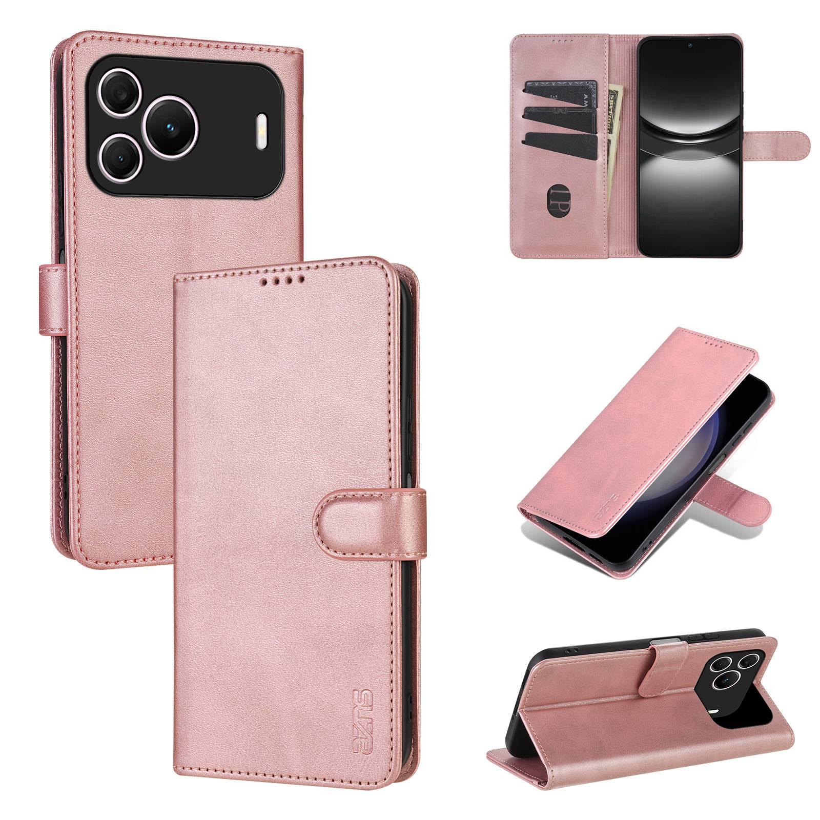 For Huawei nova 16 SE 5G AZNS Skin Feel Calf Texture Flip Leather Phone Case(Rose Gold) - Shopkiz.com