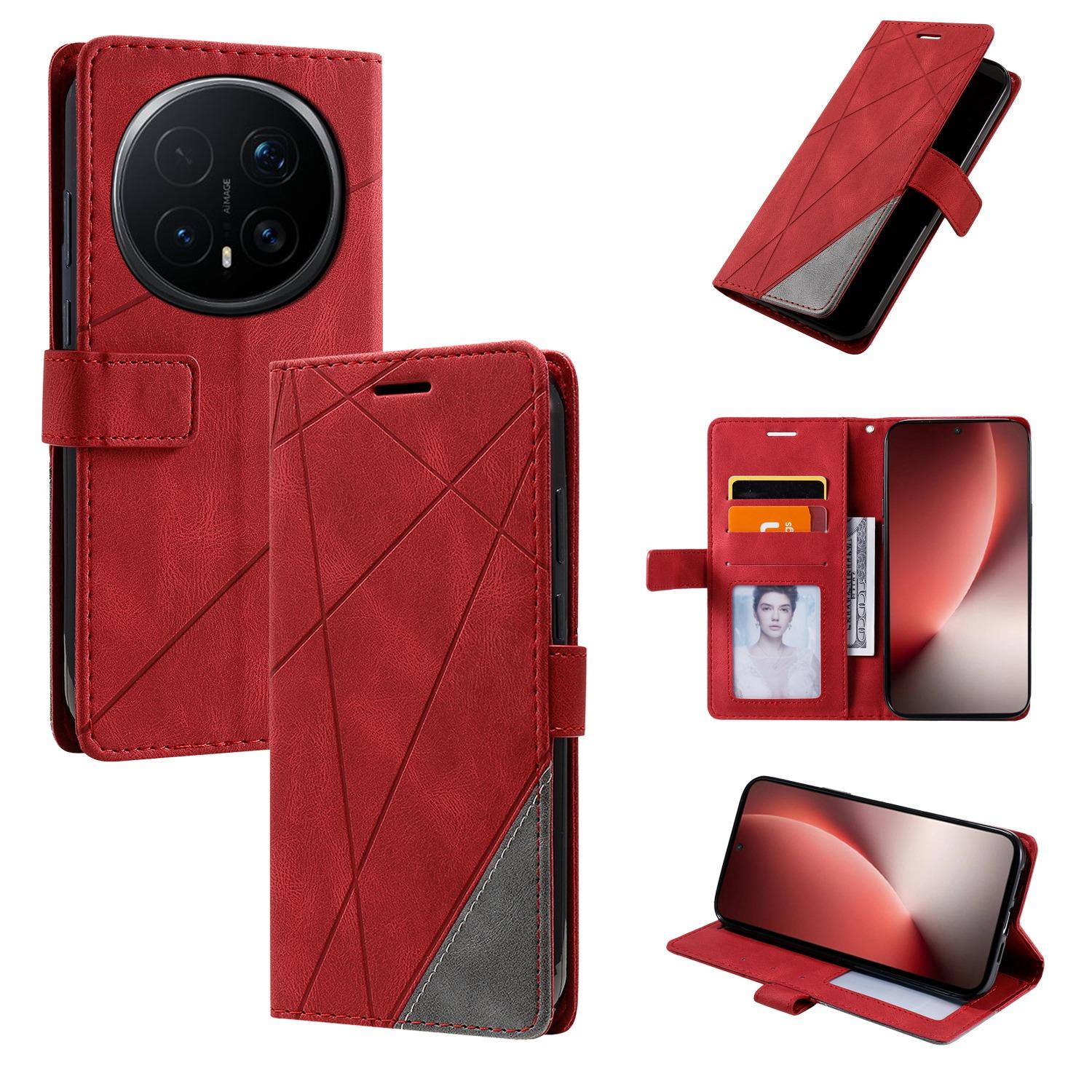 For Honor Magic8 Pro Skin Feel Splicing Leather Phone Case(Red) - Shopkiz.com