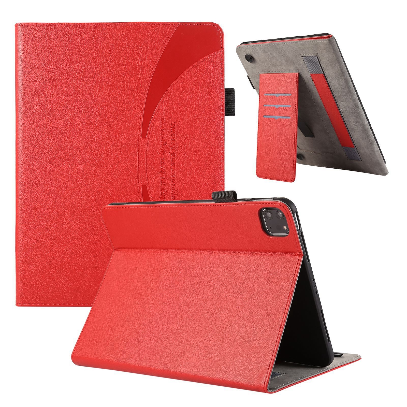 For iPad Pro 11 2022 / Air 10.9 2022 Litchi Texture Leather Sucker Tablet Case(Red) - Shopkiz.com