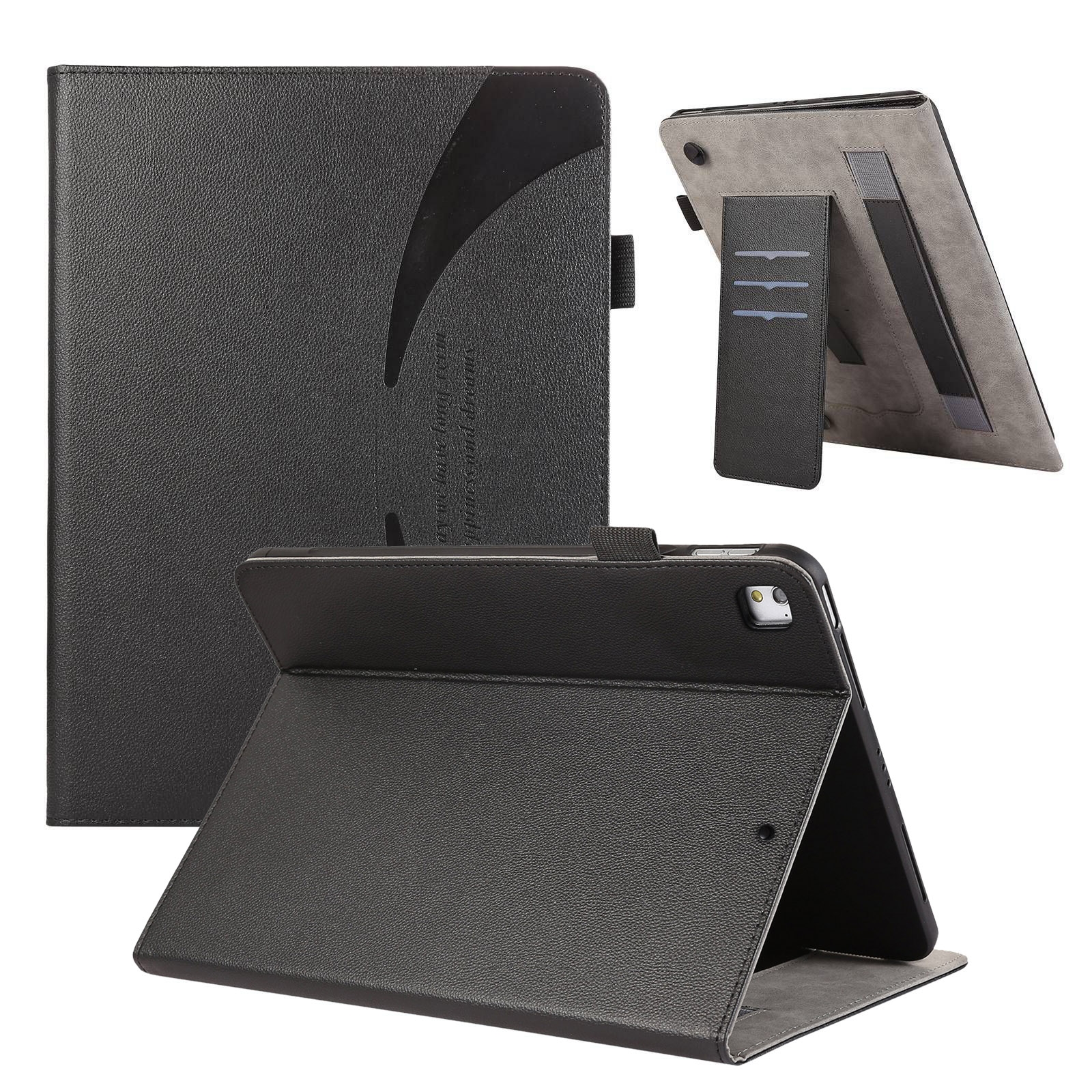 For iPad Air / Air 2 / 9.7 2017 / 2018 Litchi Texture Leather Sucker Tablet Case(Black) - Shopkiz.com