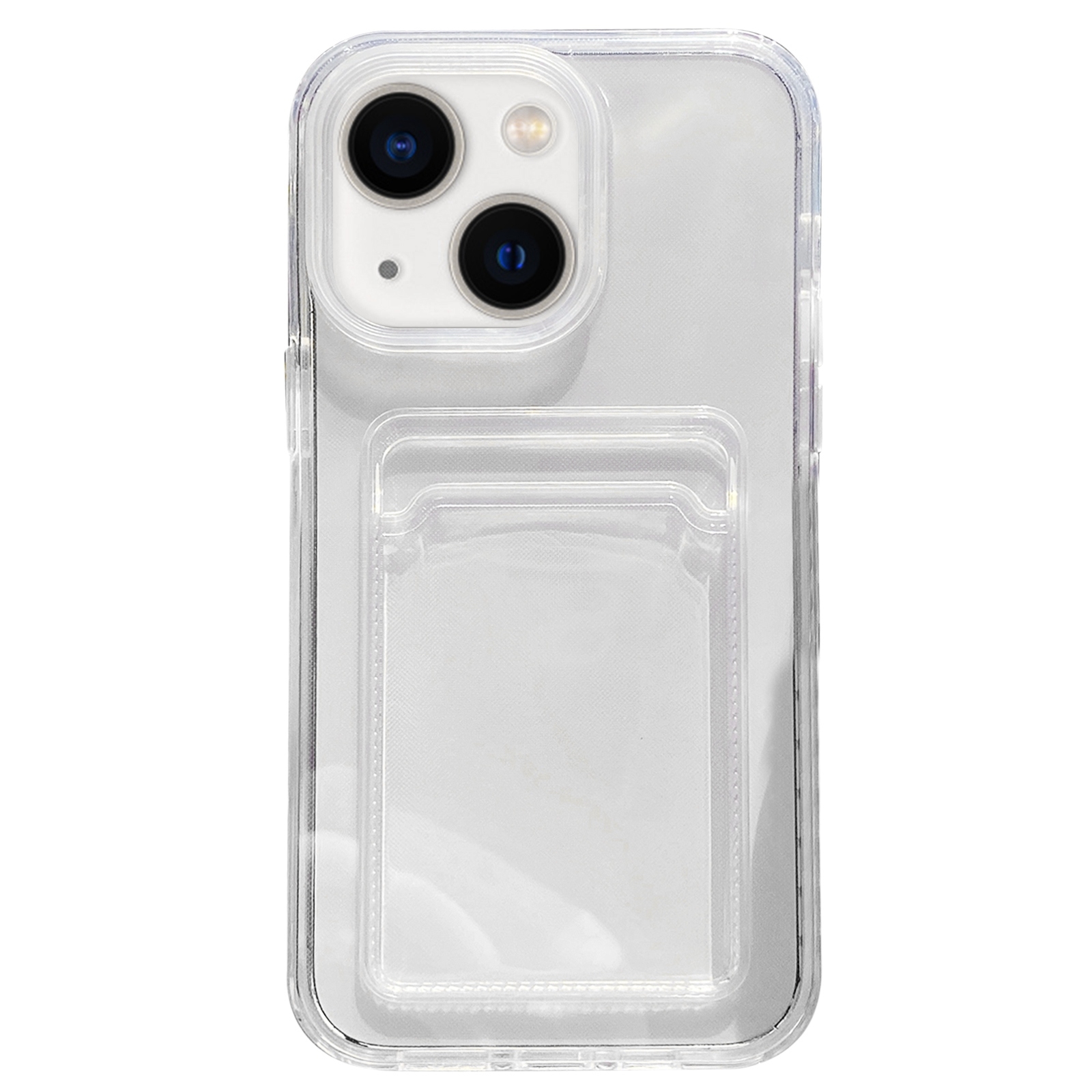 For iPhone 15 360 Clear PC Hybrid TPU Phone Case with Card Slot(Transparent) - Shopkiz.com