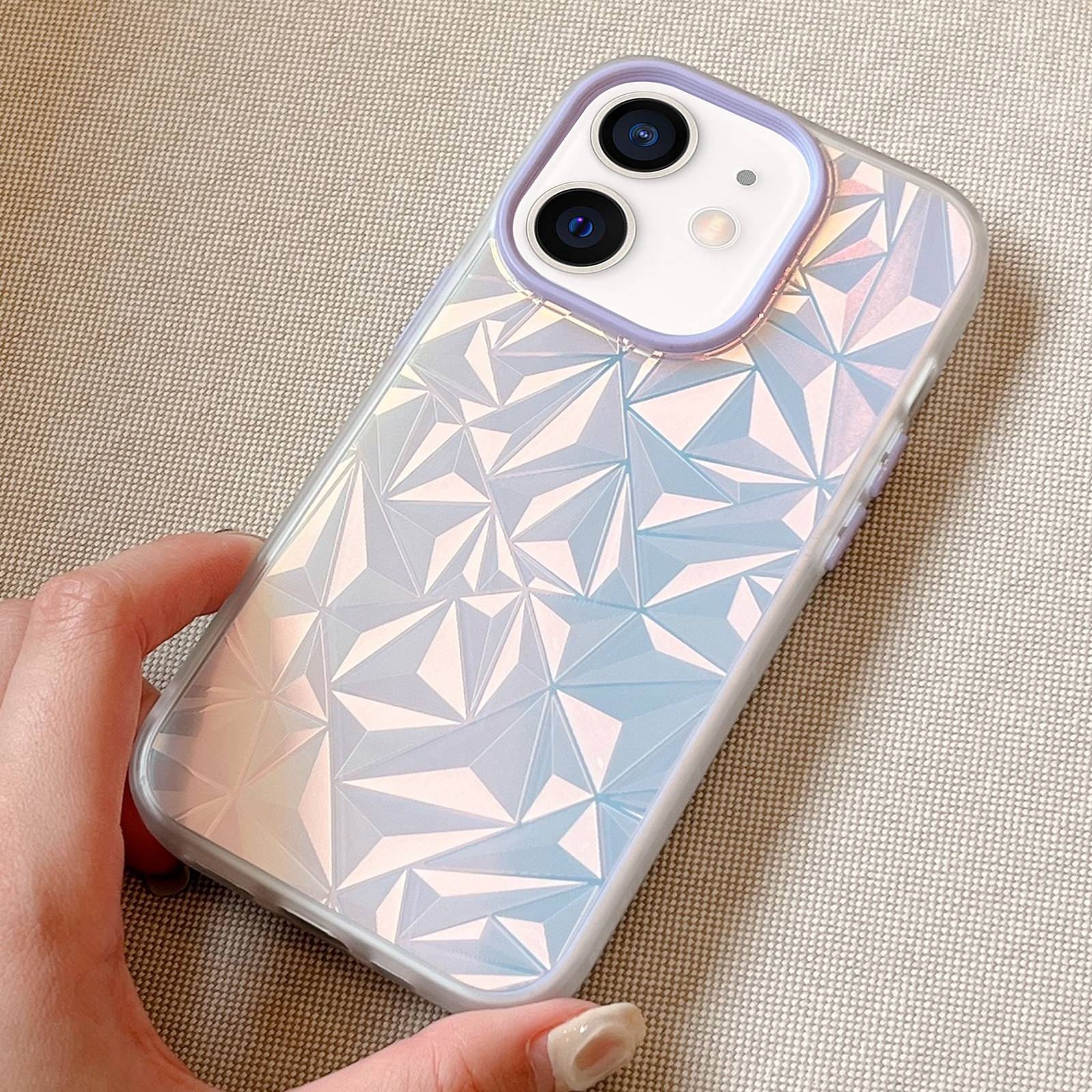 For iPhone 11 Laser Diamond Pattern Frosted Phone Case(Purple) - Shopkiz.com