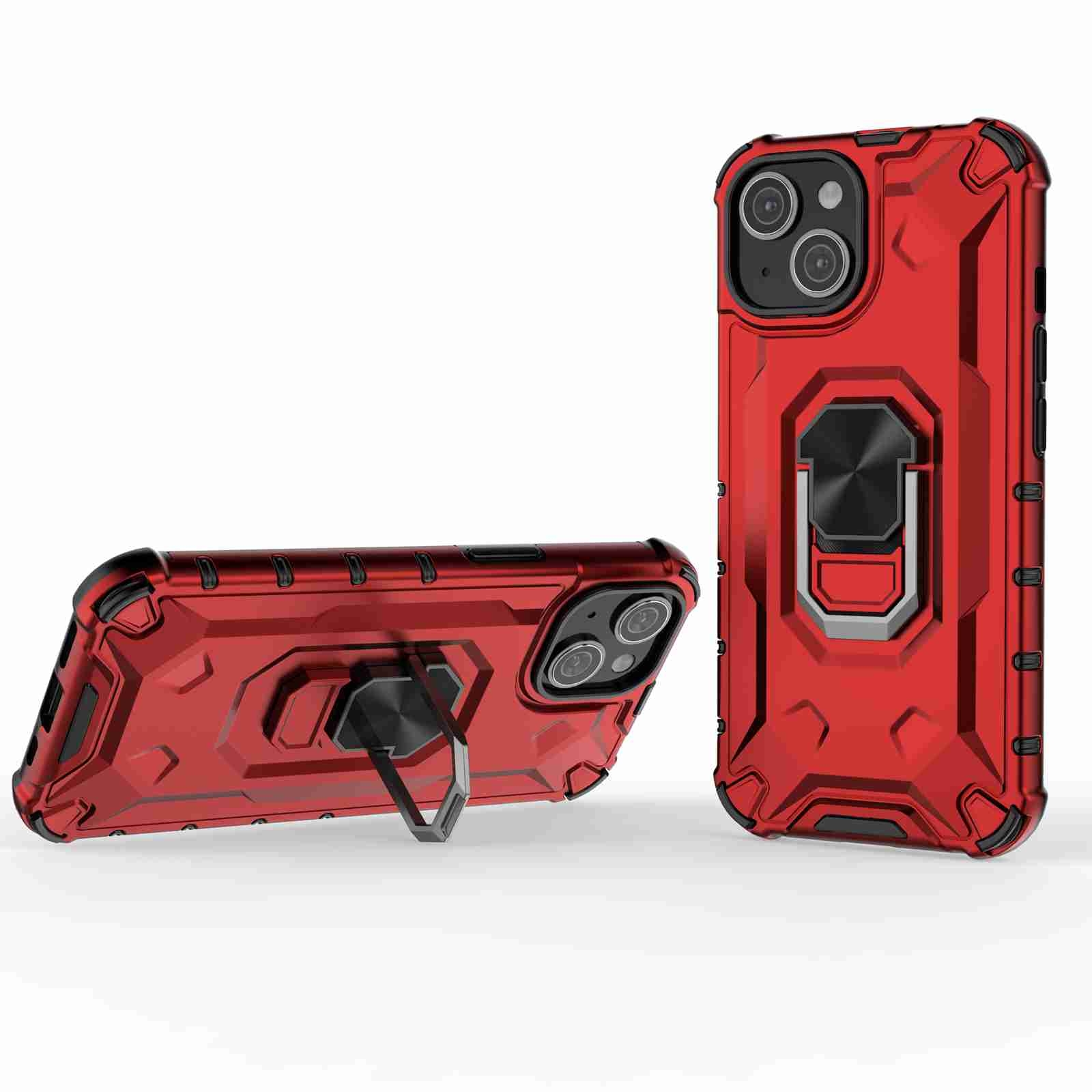 For iPhone 15 Ice Armor Series Ring Holder Phone Case(White) - Shopkiz.com