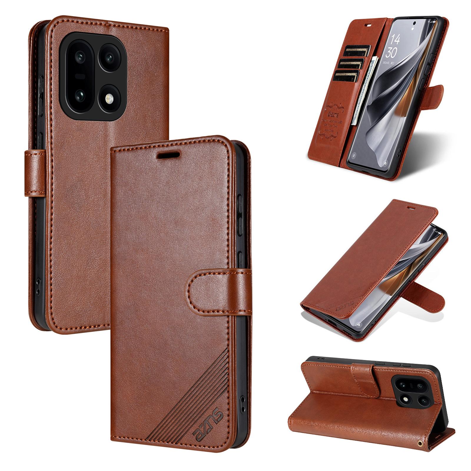 For OnePlus 15 AZNS Sheepskin Texture Flip Leather Phone Case(Brown) - Shopkiz.com