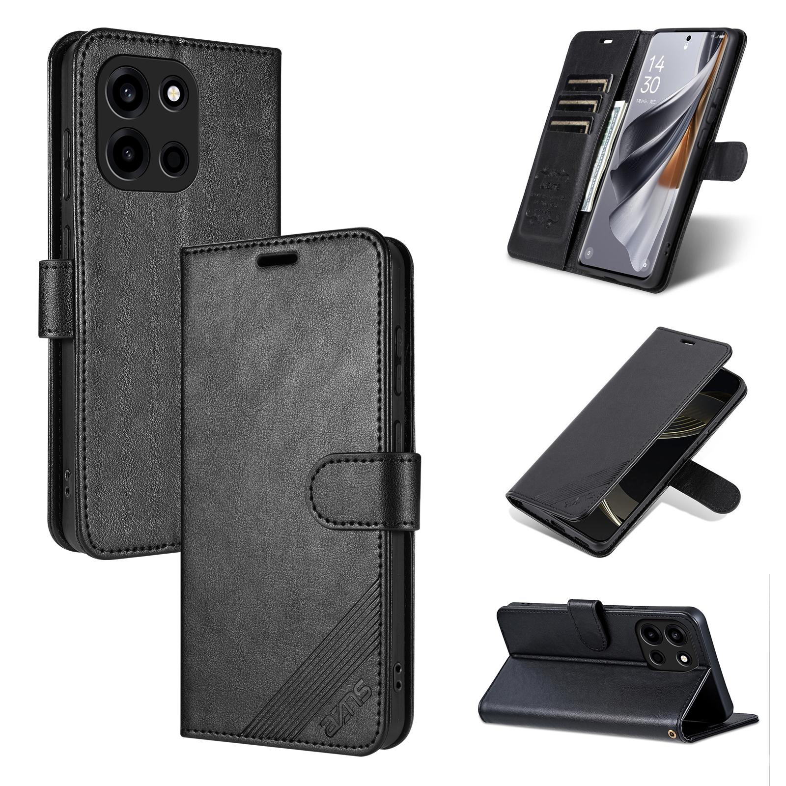 For OnePlus Turbo 6 / Nord 6 5G AZNS Sheepskin Texture Flip Leather Phone Case(Black) - Shopkiz.com