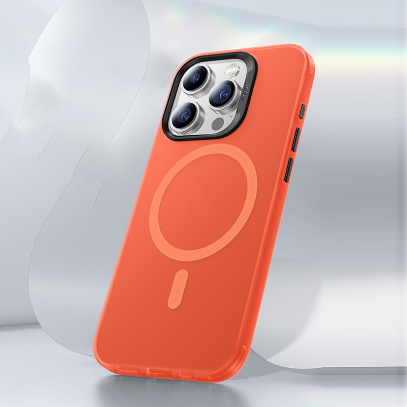 For iPhone 15 Pro Benks Light Sand Series MagSafe Magnetic Shockproof Phone Case(Orange) - Shopkiz.com