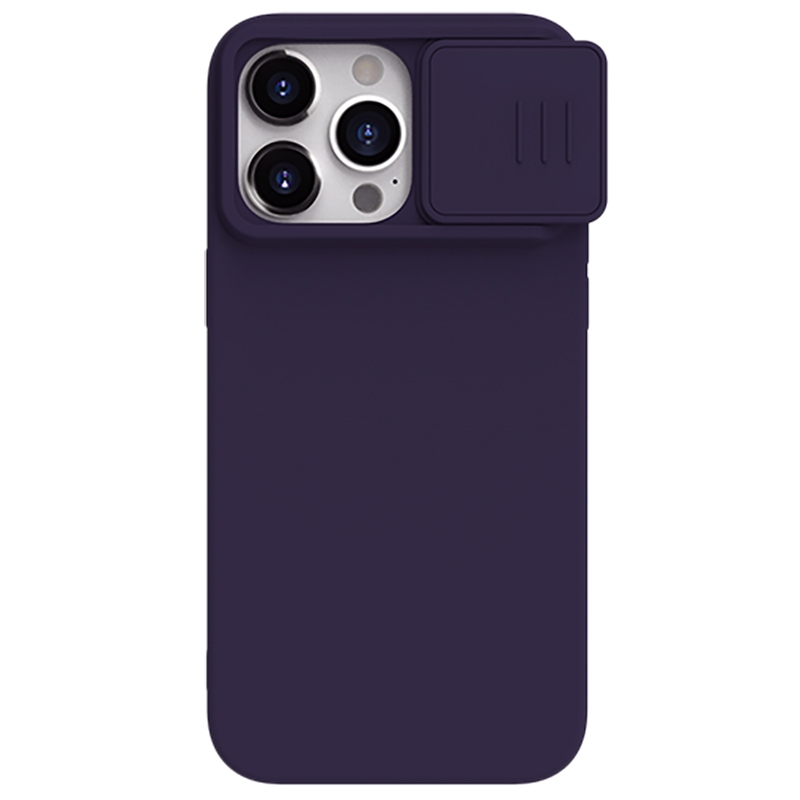 For iPhone 15 Pro Max NILLKIN CamShield MagSafe Liquid Silicone Phone Case(Deep Purple) - Shopkiz.com