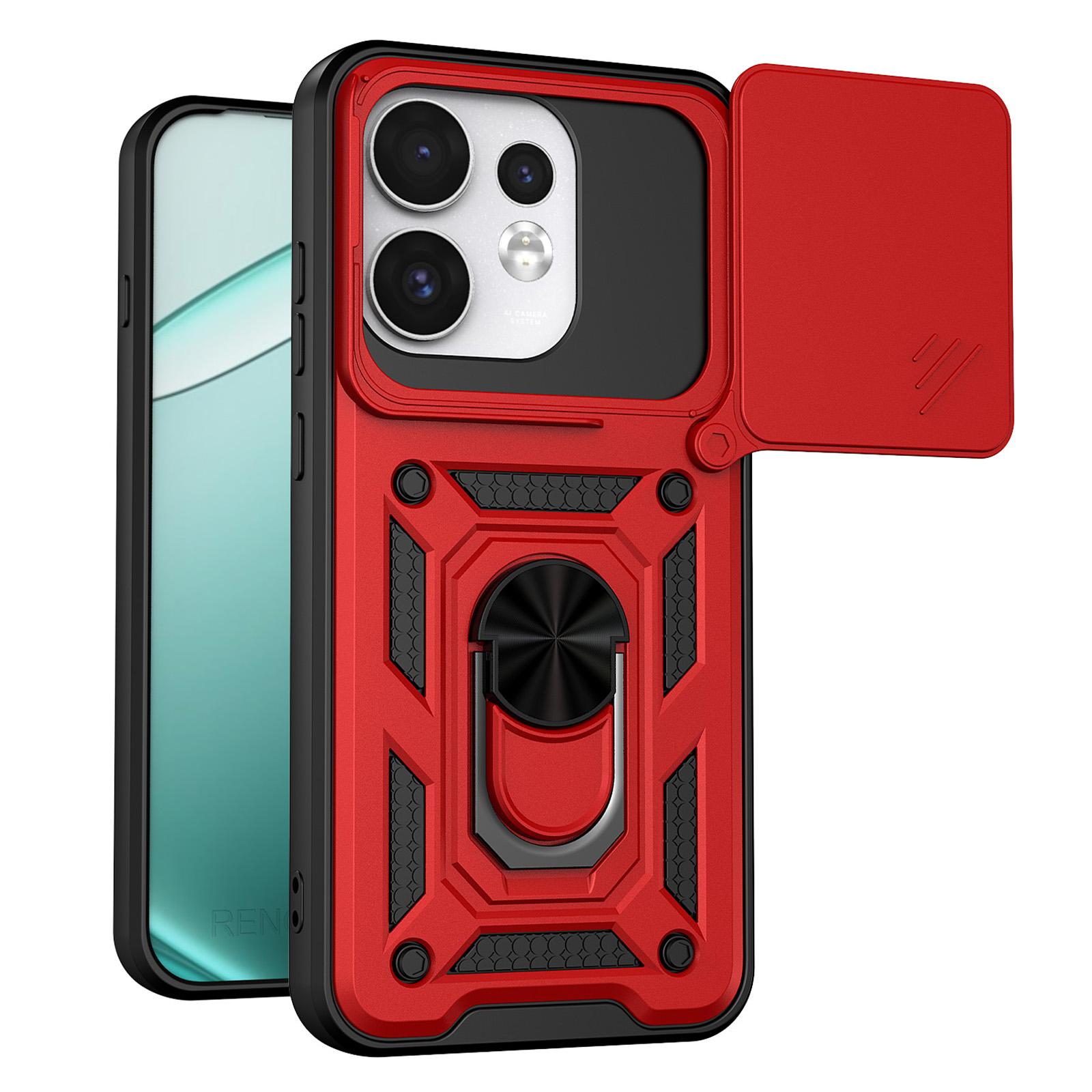 For OPPO Reno16 5G Global Sliding Camera Cover Design TPU+PC Phone Case(Red) - Shopkiz.com