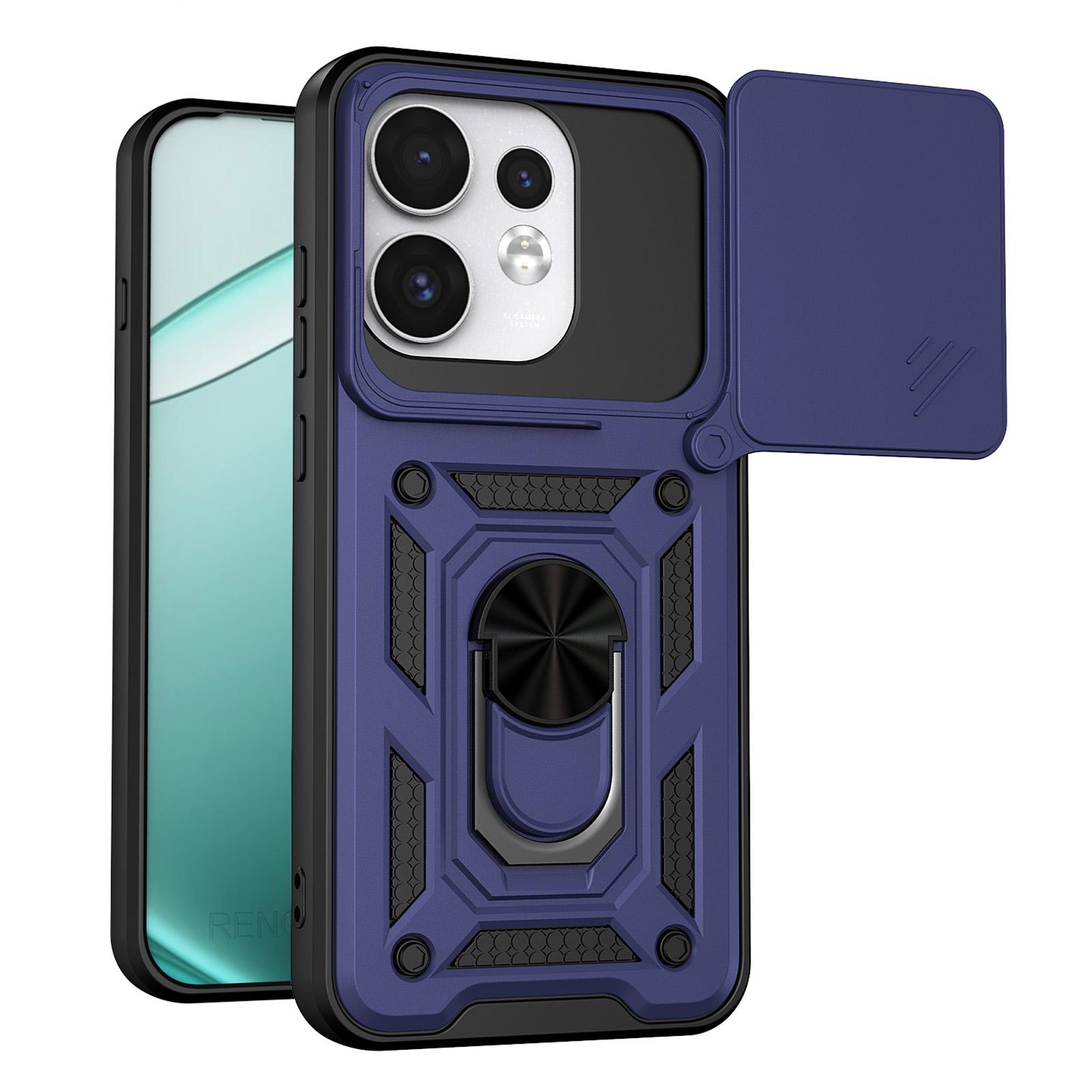 For OPPO Reno16 5G Global Sliding Camera Cover Design TPU+PC Phone Case(Blue) - Shopkiz.com