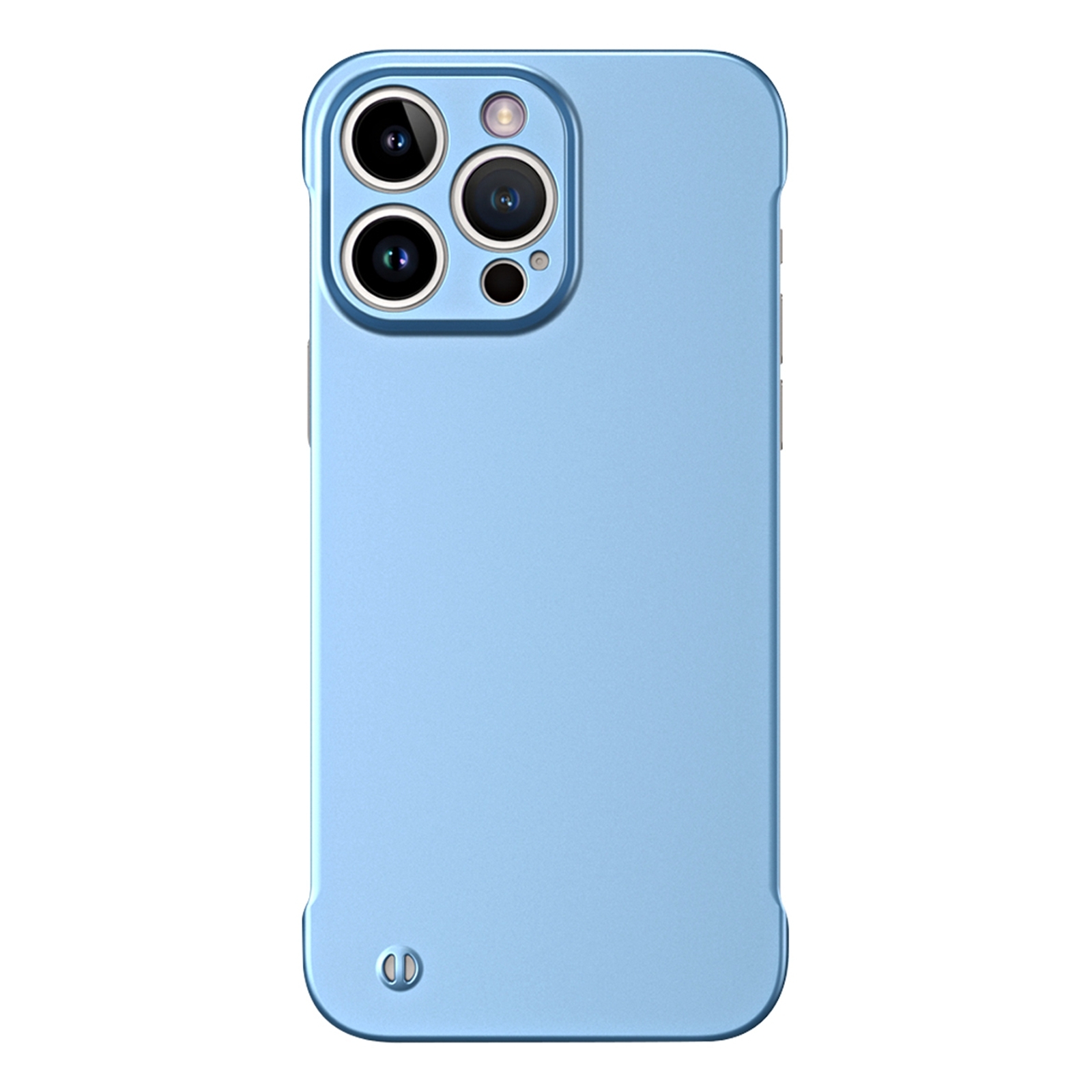 For iPhone 15 Pro Max Frameless Metallic Paint Hybrid PC Phone Case(Sierra Blue) - Shopkiz.com