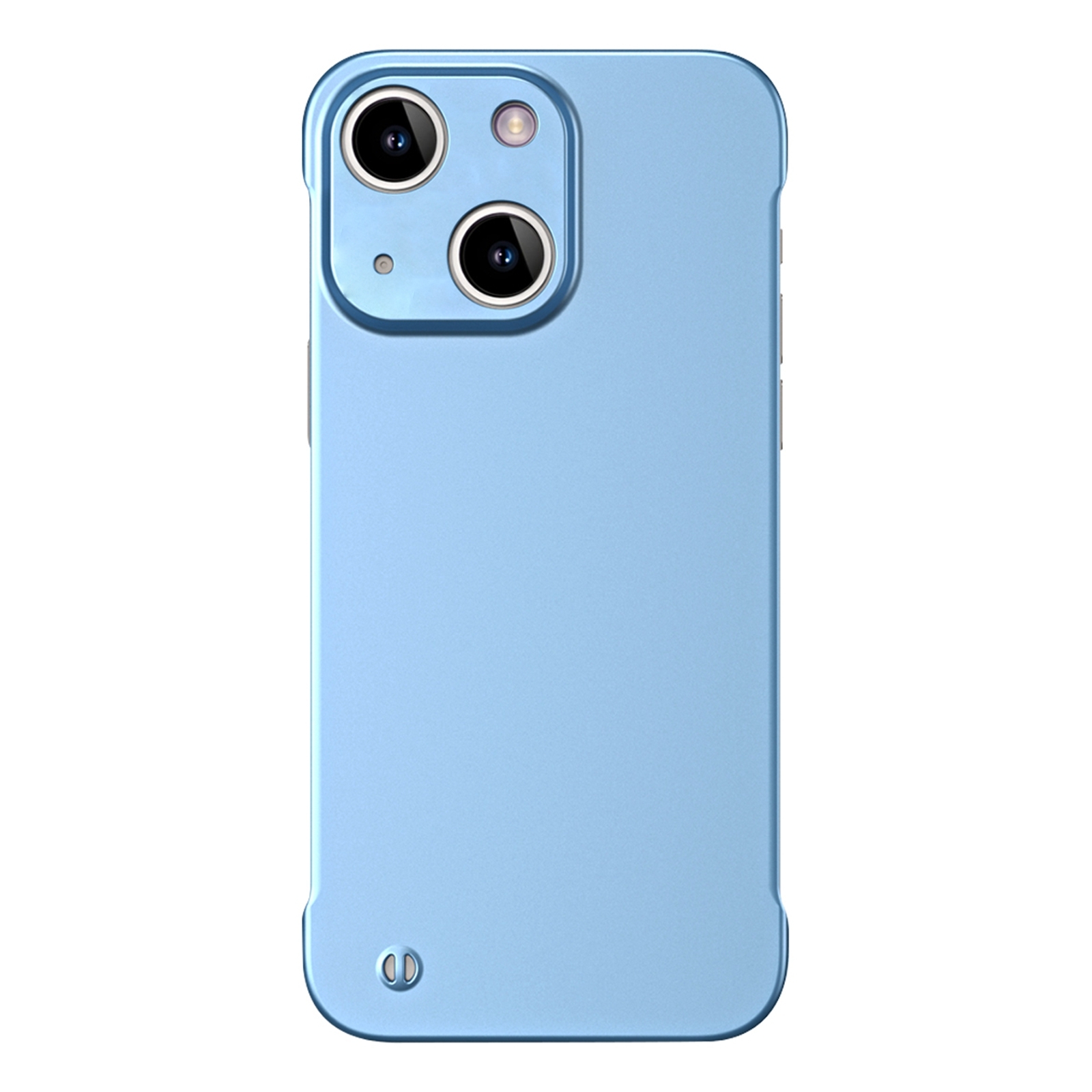 For iPhone 14 Plus Frameless Metallic Paint Hybrid PC Phone Case(Sierra Blue) - Shopkiz.com