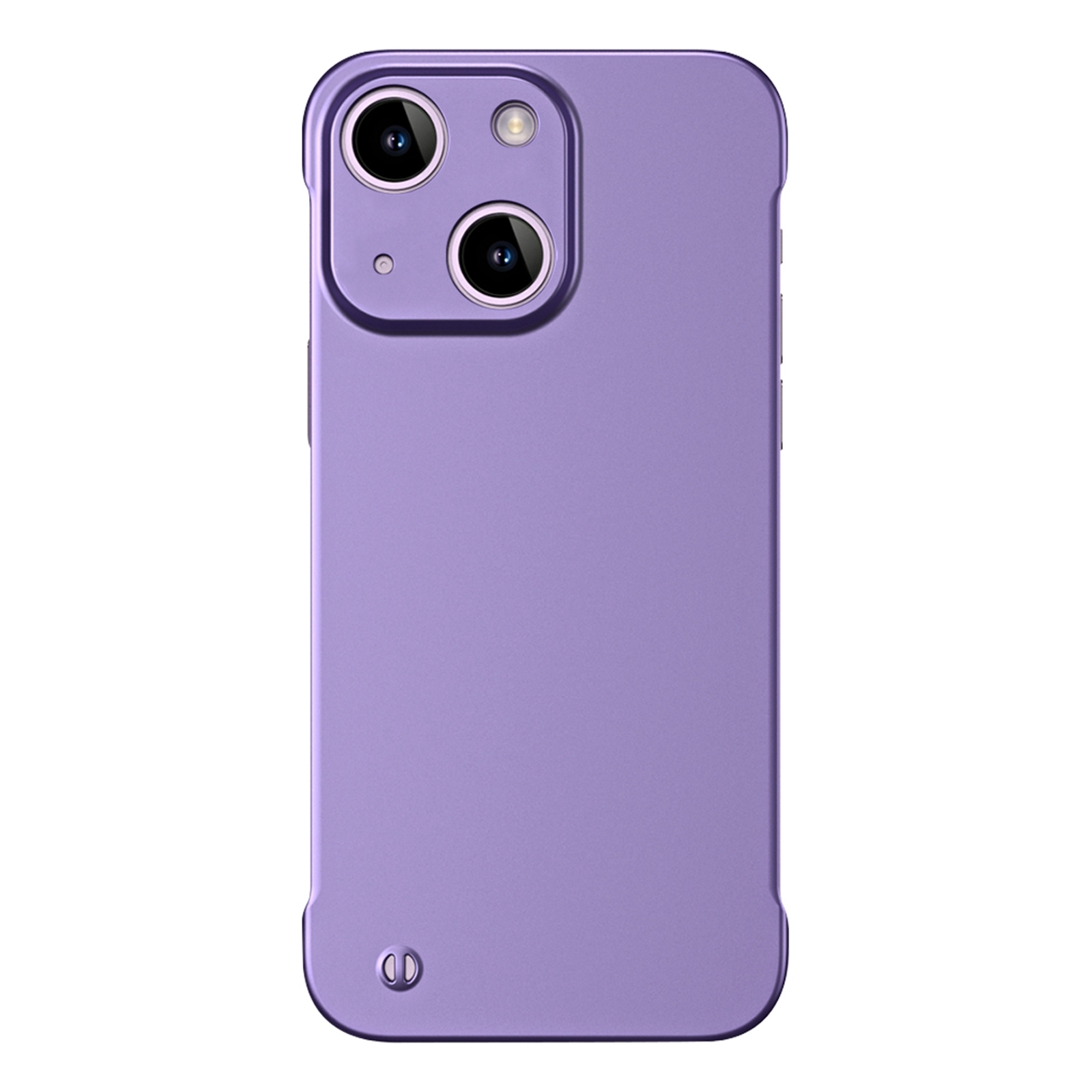 For iPhone 14 Frameless Metallic Paint Hybrid PC Phone Case(Deep Purple) - Shopkiz.com