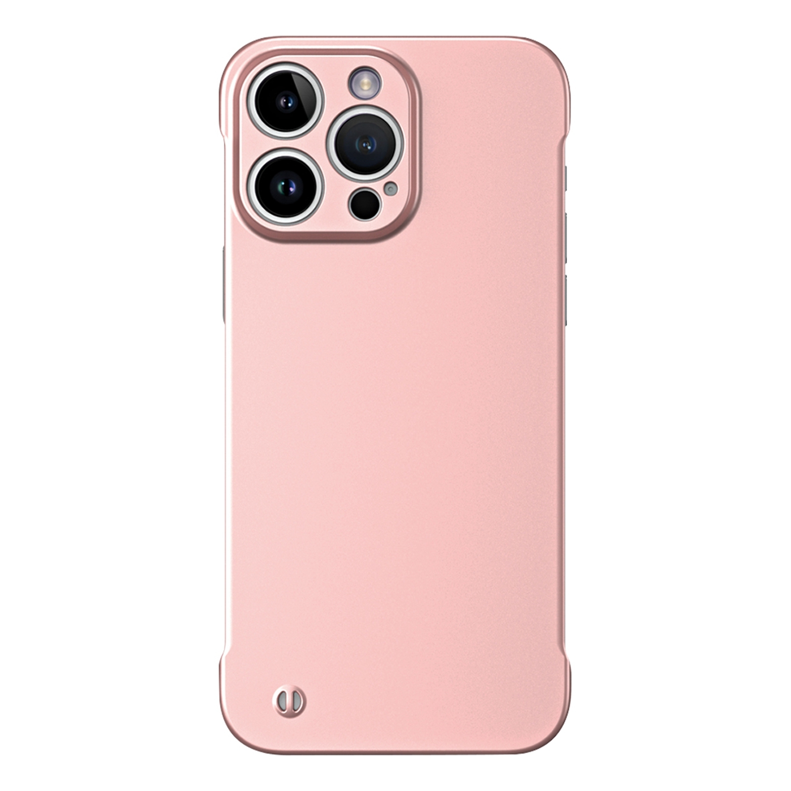 For iPhone 14 Pro Max Frameless Metallic Paint Hybrid PC Phone Case(Rose Gold) - Shopkiz.com