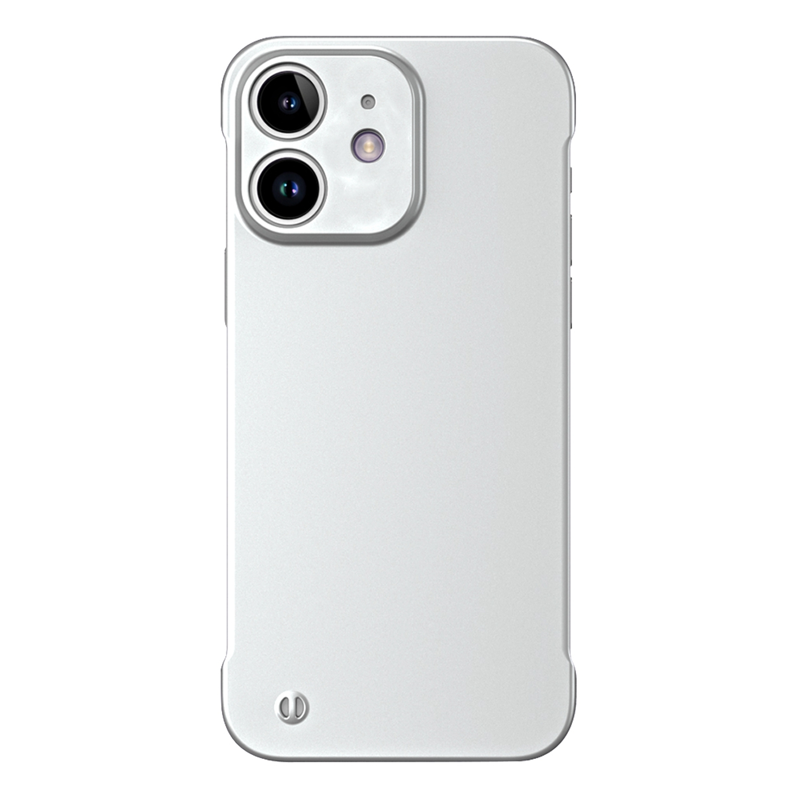 For iPhone 12 Frameless Metallic Paint Hybrid PC Phone Case(Space Silver) - Shopkiz.com