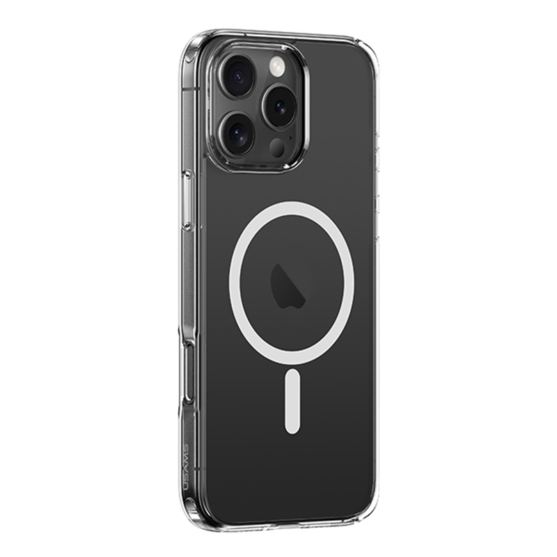 For iPhone 16 Pro Max USAMS Ice Magnet Series MagSafe PC Hybrid TPU Phone Case(Transparent) - Shopkiz.com