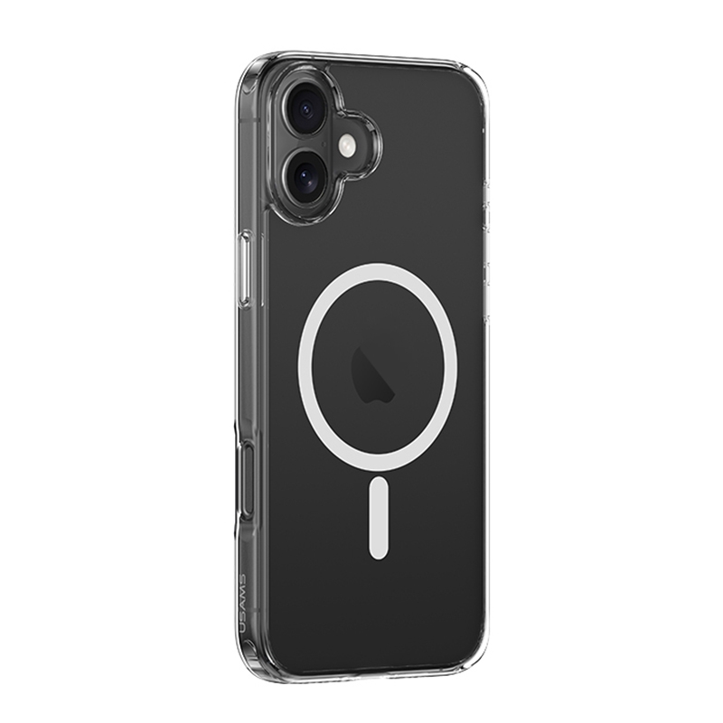 For iPhone 16 Plus USAMS Ice Magnet Series MagSafe PC Hybrid TPU Phone Case(Transparent) - Shopkiz.com